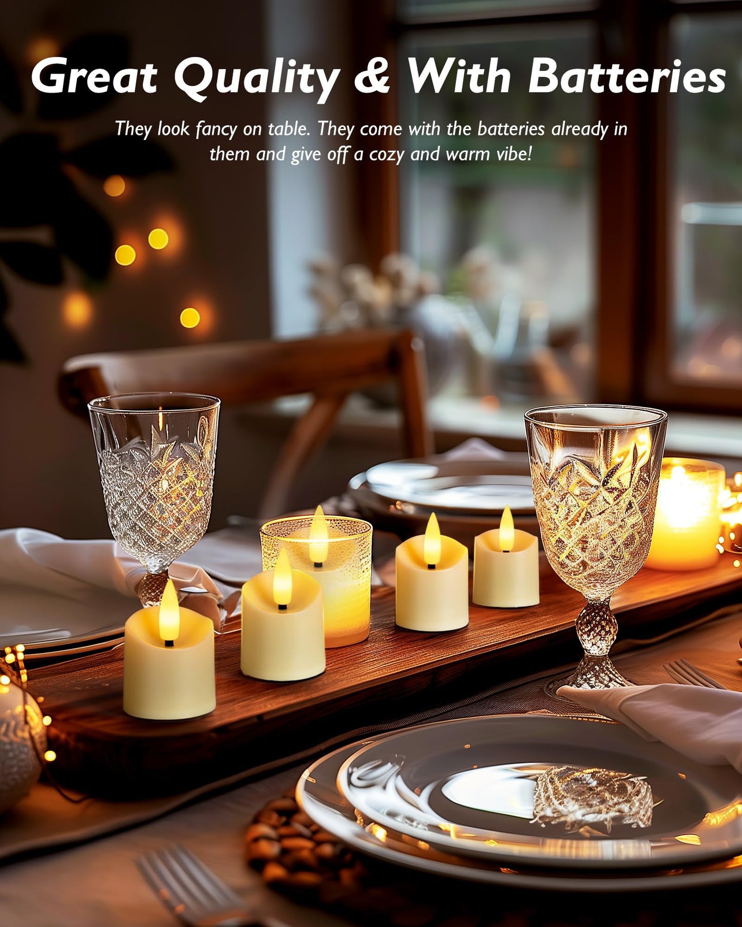 Homemory 12Pack 400+ Hour Remote Control Candles, 2/4/6/8H Timer LED Votive Candles, Battery Operated Tea Lights in Warm White for Outdoor, Table, Wedding, Christmas (Ivory, Batteries Included)