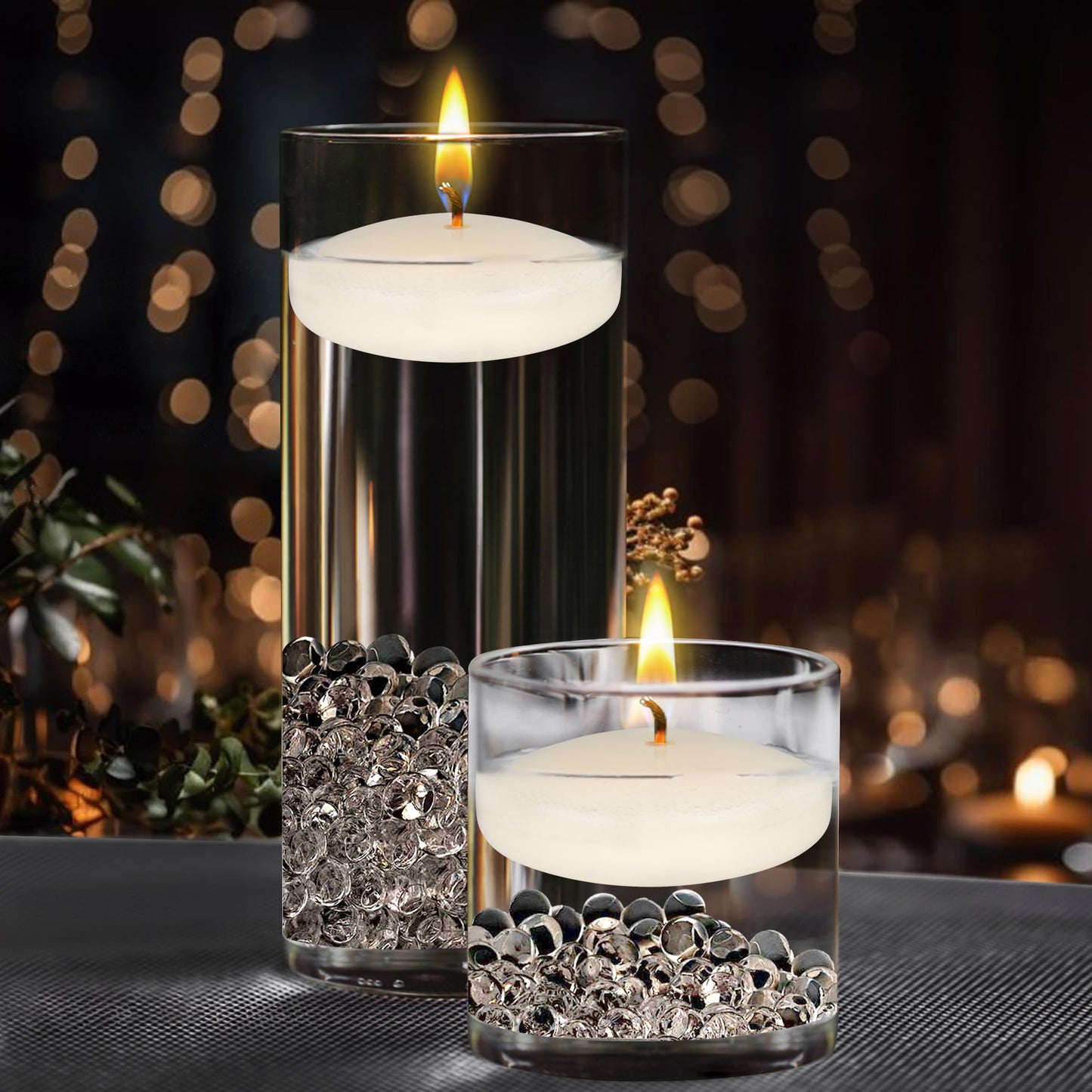 Mega Candles 48 pcs Unscented Ivory Floating Candles, Hand Poured Wax Candle 3 Inch Diameter, Home Décor, Wedding Receptions, Occasions, Festivities, Events, Meditations, Tranquility, Spa