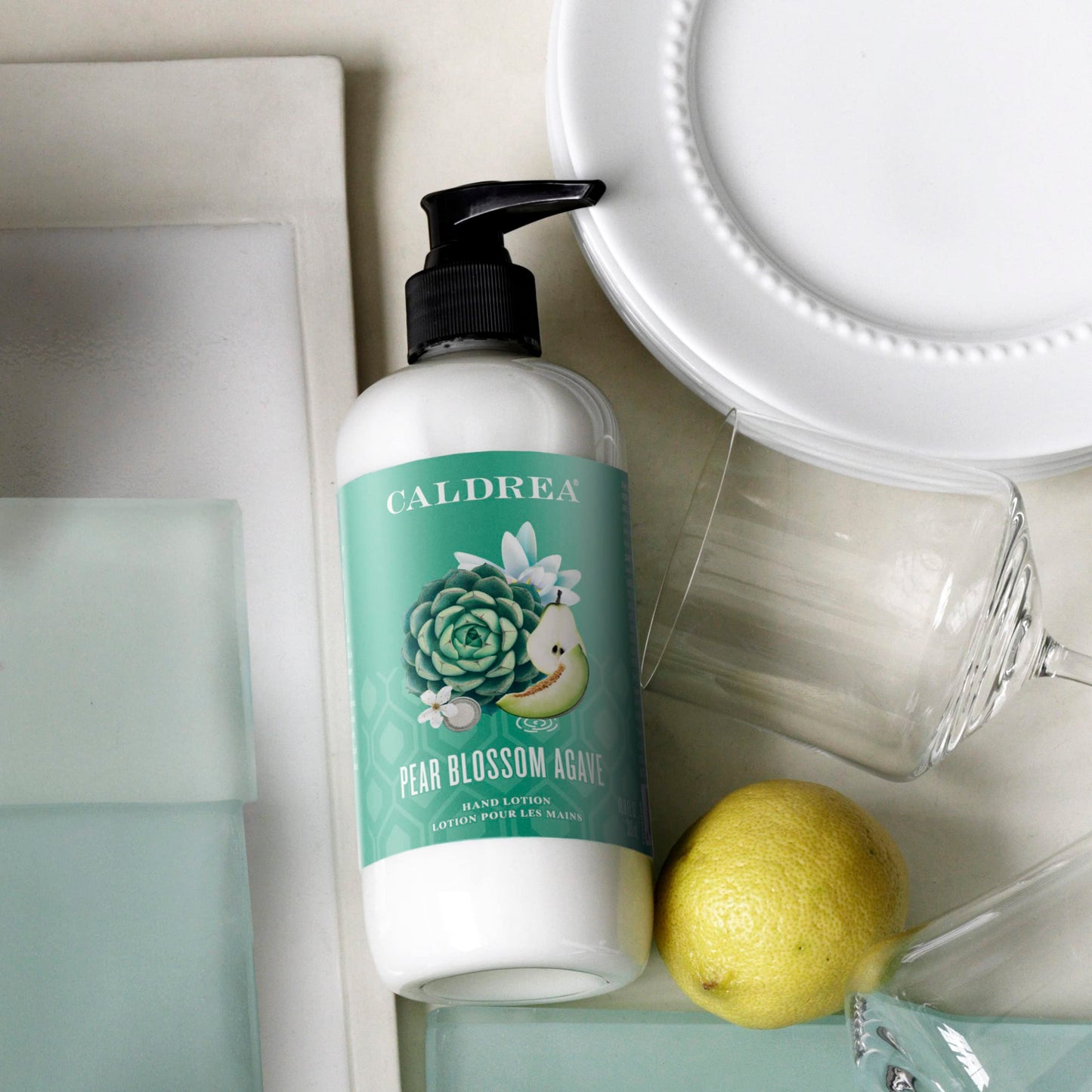 Caldrea Hand Lotion, For Dry Hands, Made with Shea Butter, Aloe Vera, and Glycerin and Other Thoughtfully Chosen Ingredients, Pear Blossom Agave Scent, 10.8 oz (Packaging May Vary)