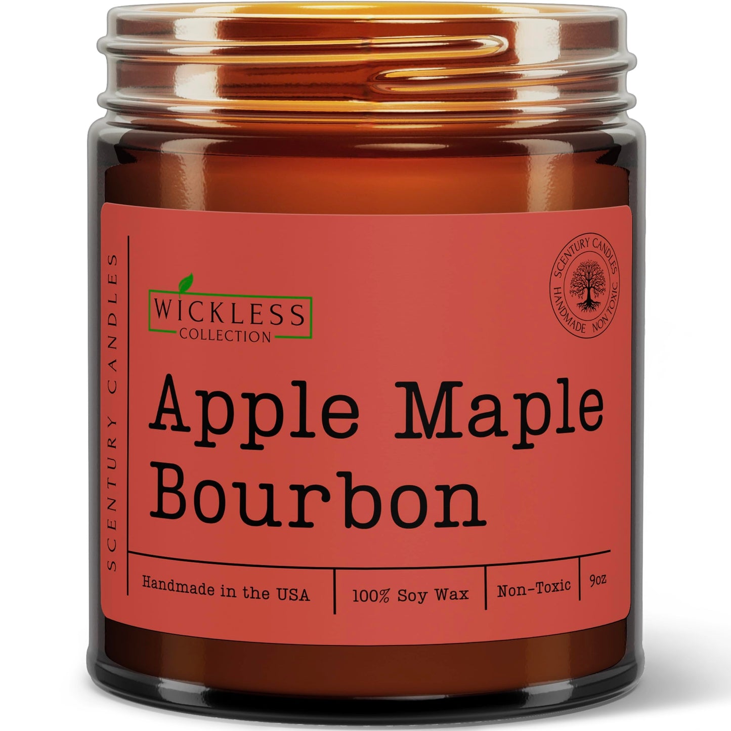 Wickless Apple Scented Candles for Candle Warmer Lamp, Many Scents to Choose, 100% Non-Toxic Soy Wax, Candle Melts for Warming Plate, Handmade in The USA (Apple Maple Bourbon)