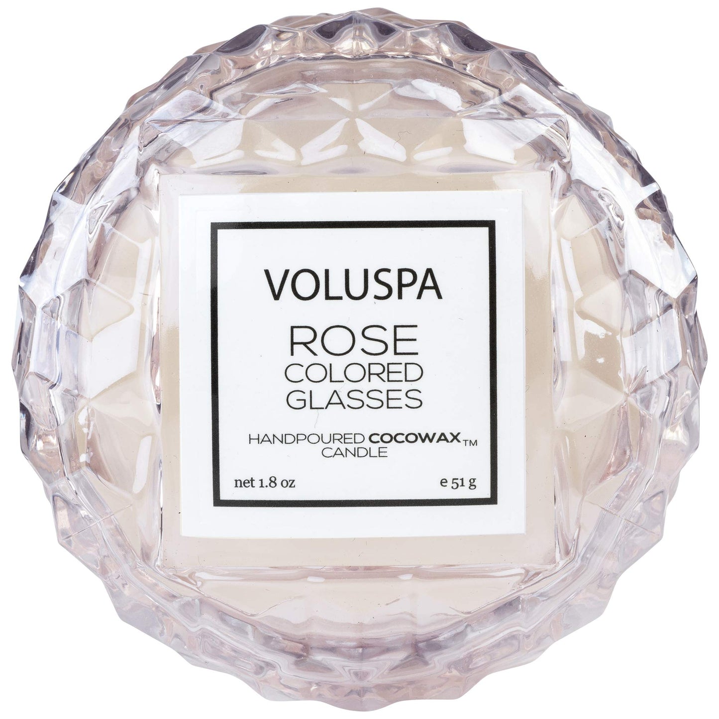 Voluspa Rose Colored Glasses, Mini Macaron Candle, 1.8 Ounce, 15 Hour Burn Time, Coconut Wax for Clean Burning, Handcrafted in The USA