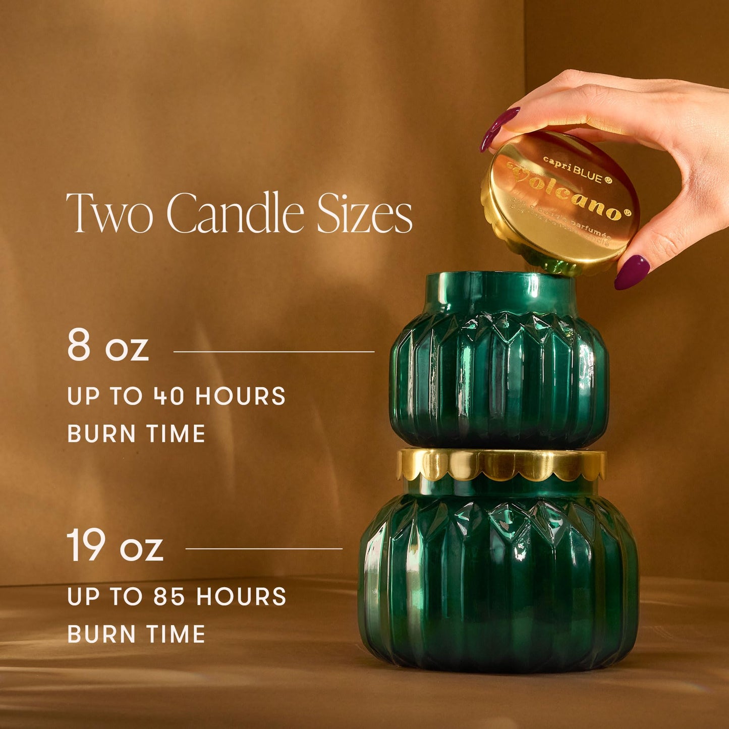 Capri Blue Royal Gem Holiday Candles - Jar Candles - Soy Wax Blend with Glass Candle Holder - Scented Candles for Home - Notes of Tropical Fruits & Sugared Citrus (Volcano, 8 oz)