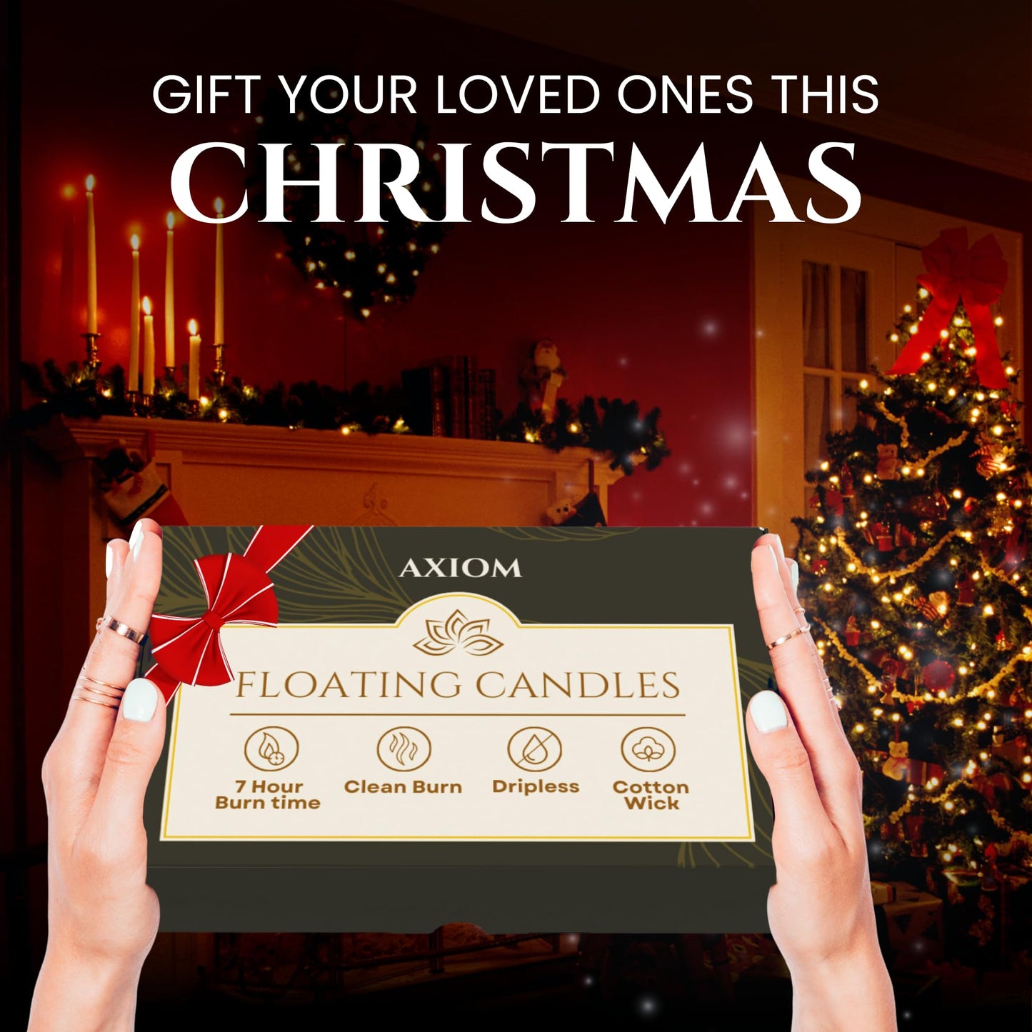 Pack of 24 - Floating Candles 2 Inch for Centerpieces - 4+Hours Paraffin Wax Cotton Wick | Dripless & Smokeless for Home Decor, Wedding Decorations, Valentine Decors, Birthday Dinners, Celebrations