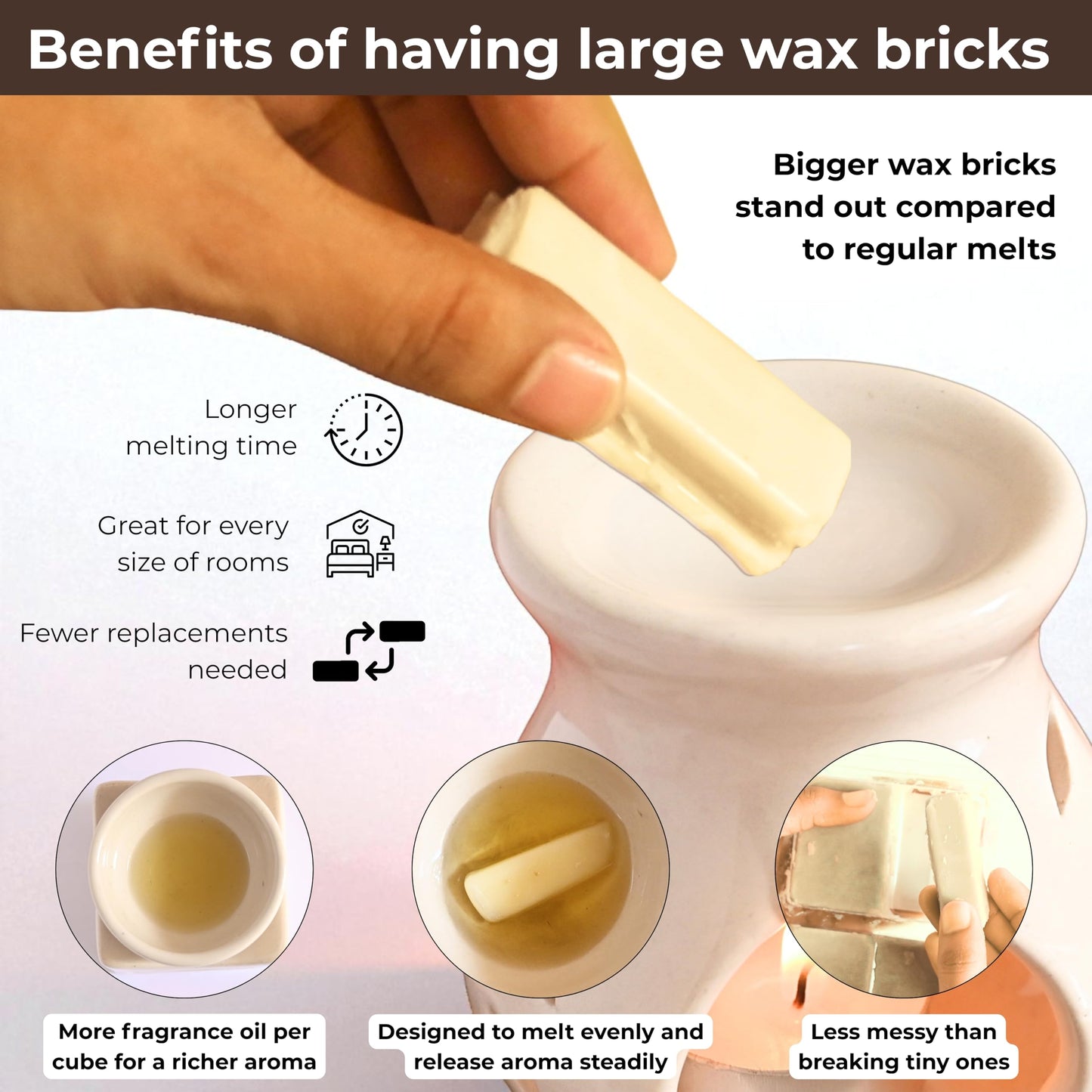 Scented Wax Melts Variety Pack of 4x8ea - Nag Champa|Fresh Rose|French Vanilla|Jasmine - Made with Non Toxic Soy Wax and Essential Oils- Long Lasting Strong Scent Pet Safe Candle Wax Cubes for Warmers