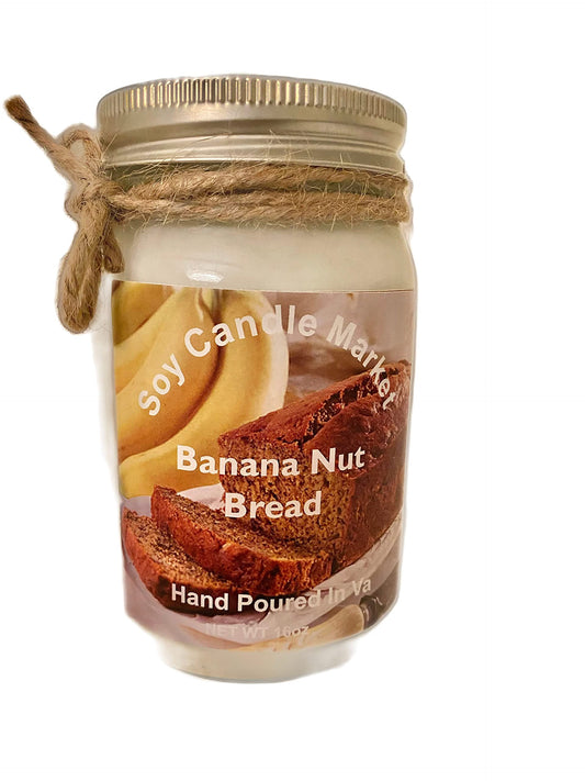 Soy Scented Candles | Handmade & Highly Aromatic Candles Burns Upto 85 Hours in Glass Jar - Perfect for Home Decor, Wedding, Birthday, Dinner (Banana Nut Bread, 12 oz)
