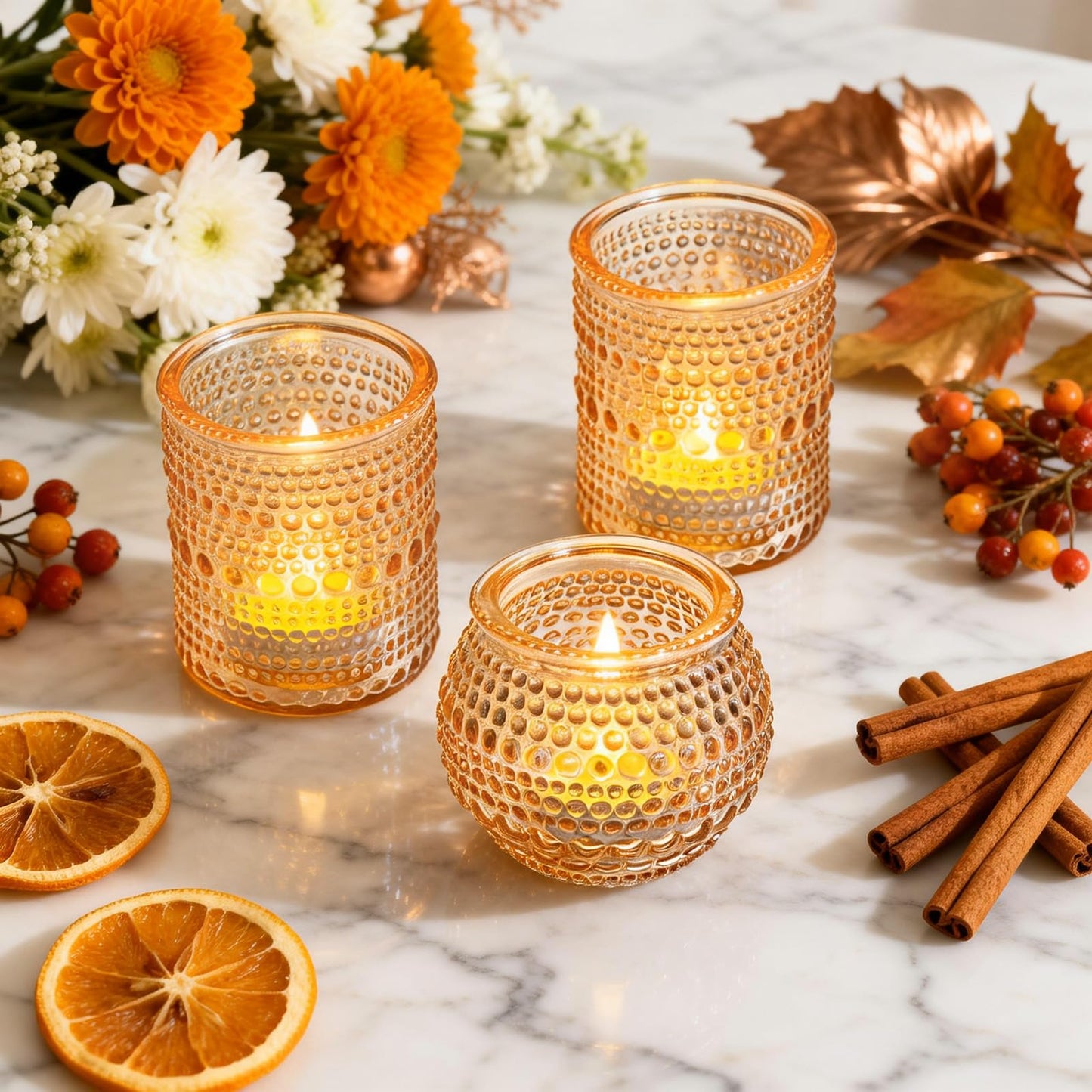 Rubtlamp 24pcs Gold Votive Candle Holder, Two Size Tea Light Candle Holders, Glass Candle Holder for Table Centerpiece, Wedding, Baby Shower, Birthday and Home Decorations