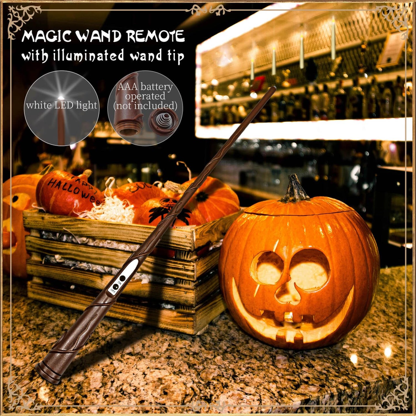 Knoste 20pcs Floating Candles with Wand Remote & Realistic Halloween Plastic Spiders, Battery Operated Hanging Flameless Taper Candles, Flickering Warm Light, Party Decor, Birthday Gift