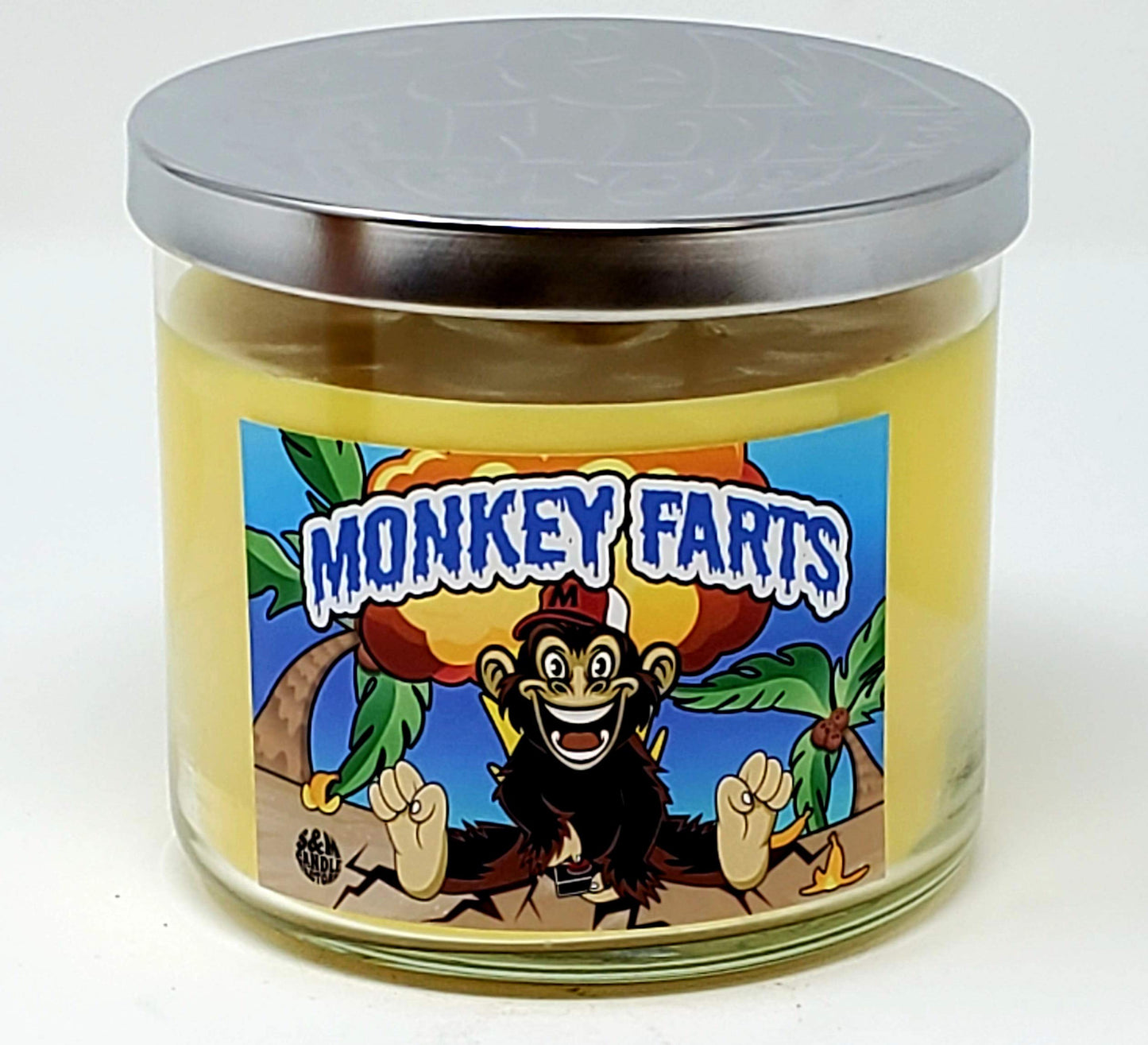 Monkey Farts Candle ~ Premium 100% All Natural Soy Candle ~ Funny Candle with Amazing Scent (Large 3 Wick)