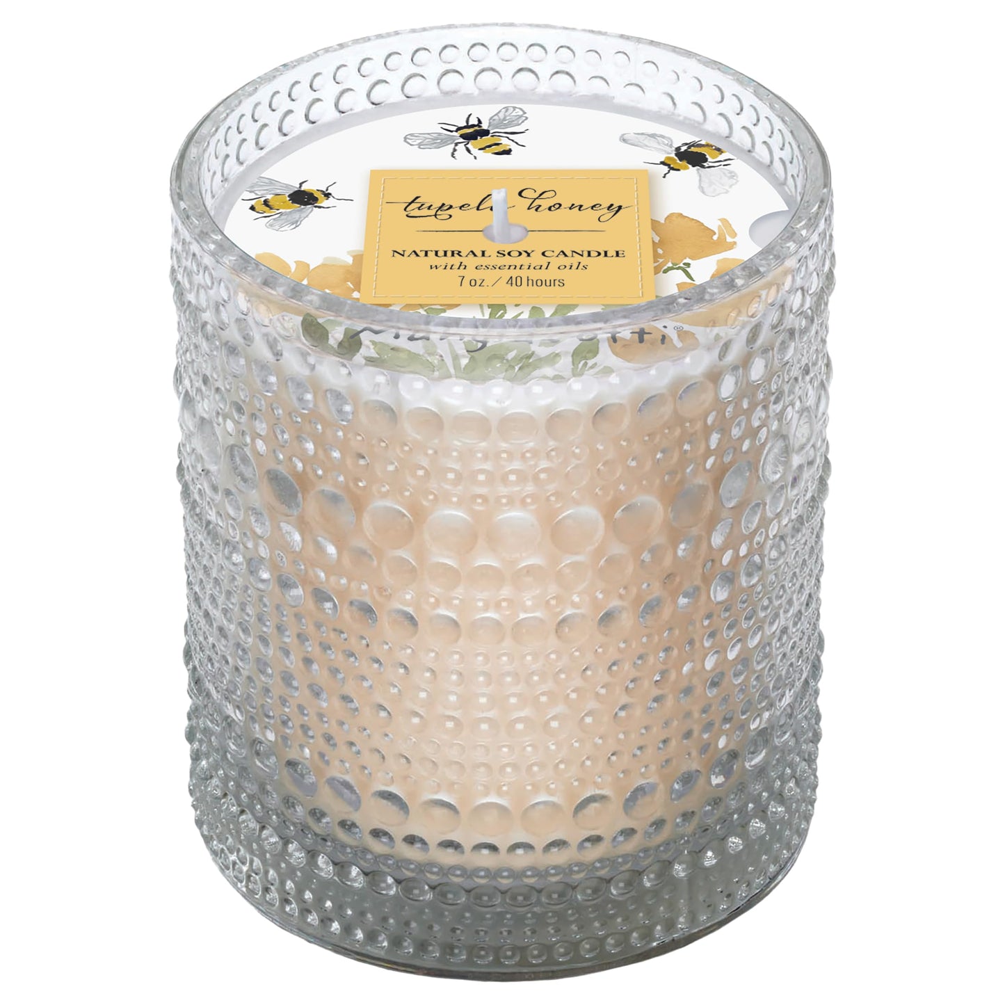 Mangiacotti Scented Aromatherapy Candle Made in The USA Hand-Poured Fragrant Candles in Glass Holder 40 Hour Burn Time, 7-Ounce, Tupelo Honey