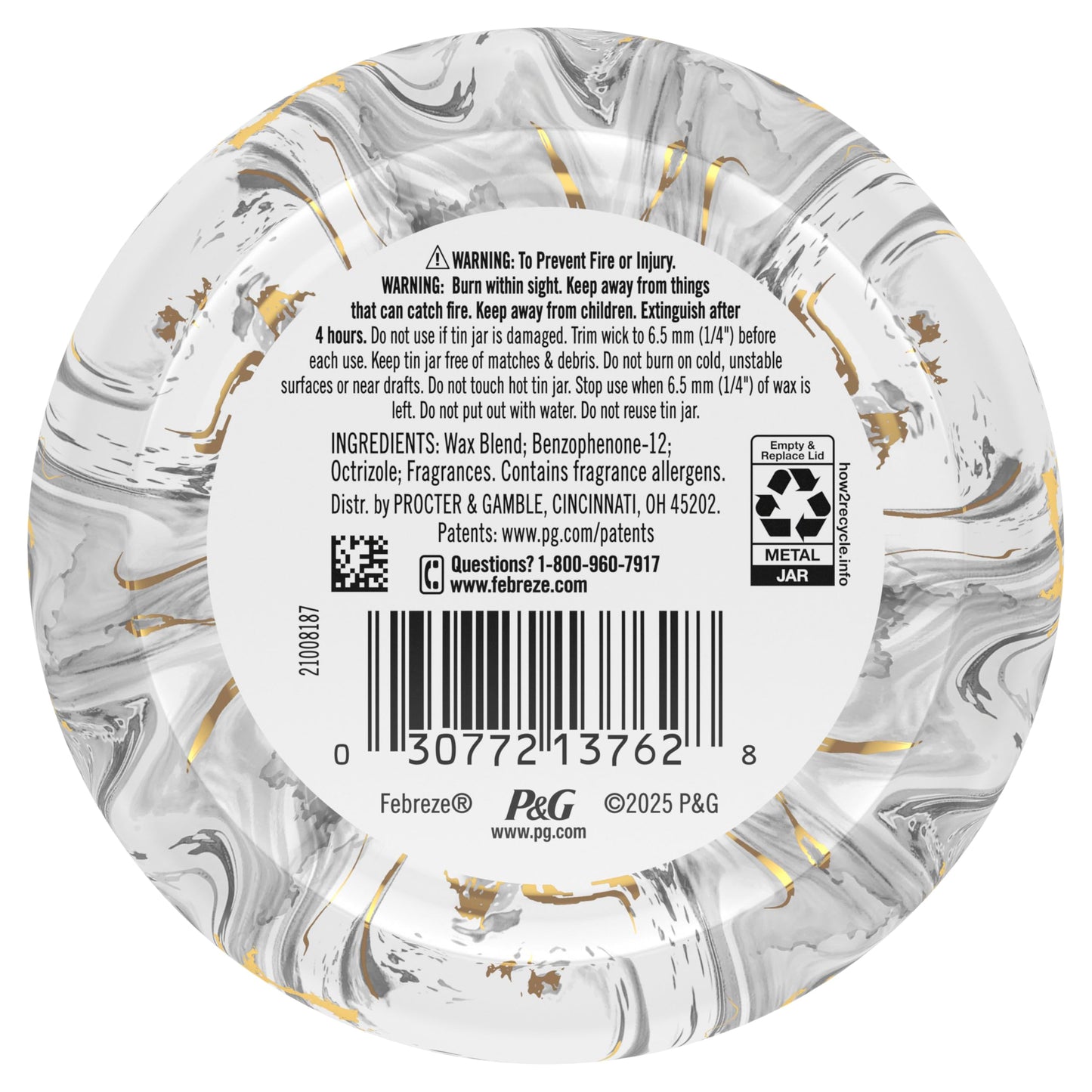 Febreze Scented Candle, Ember Scent, 11 oz 4 Wick Candle, Single Pack