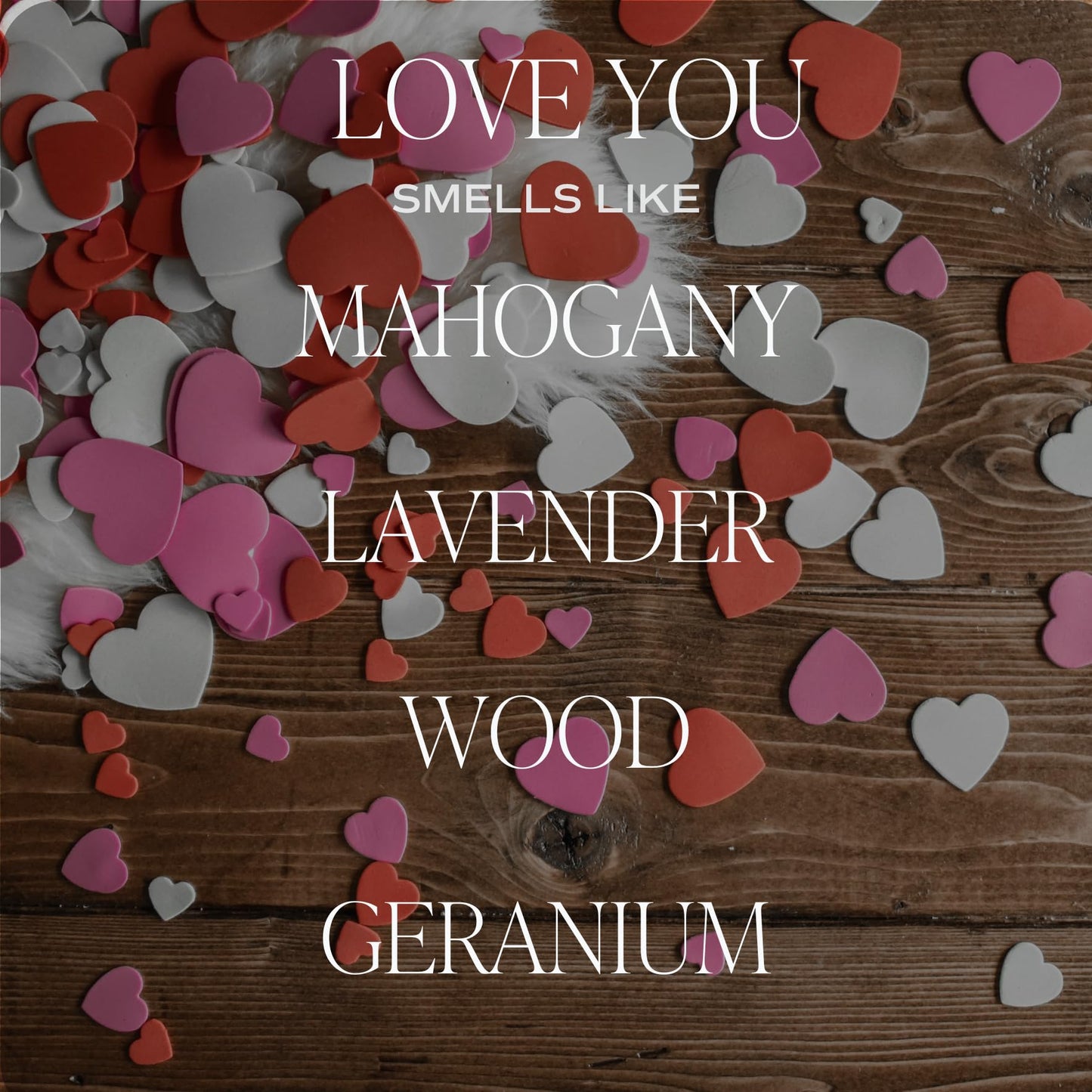 Sweet Water Decor Love You Scented Candle, Non Toxic Soy Candles with Fresh Lavender, Geranium, Warm Mahogany and Earthy Teakwood, 40 Hour Burn Time, 9Oz Gold Lid Clear Jar Candle, Poured in the USA