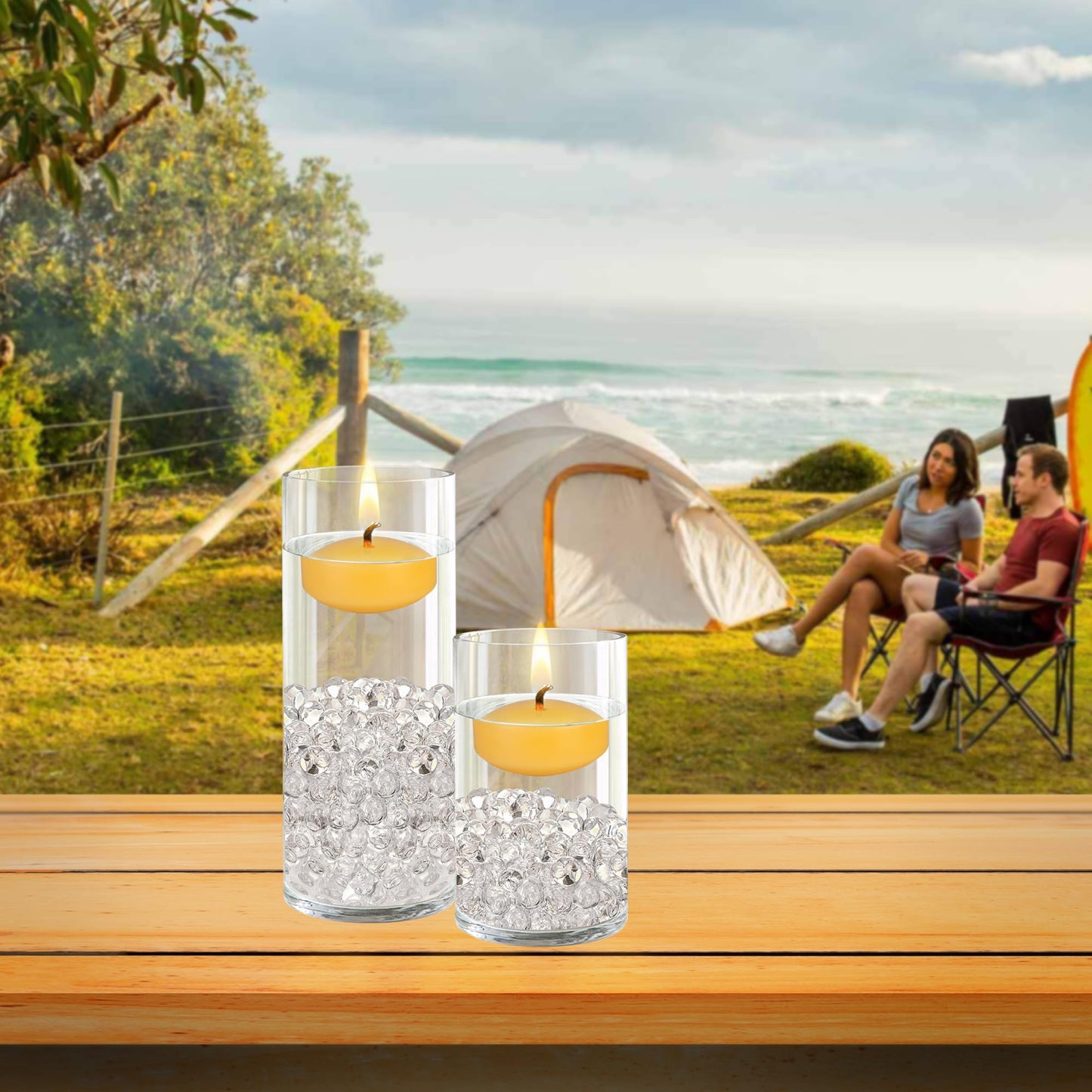 Mega Candles 12 pcs Scented Citronella Floating Candles, Hand Poured Wax Candle 2 Inch Diameter, Indoor & Outdoor Use, Camping, Festivities, Events, Party Usage, Patio, Barbecue BBQ, Picnics