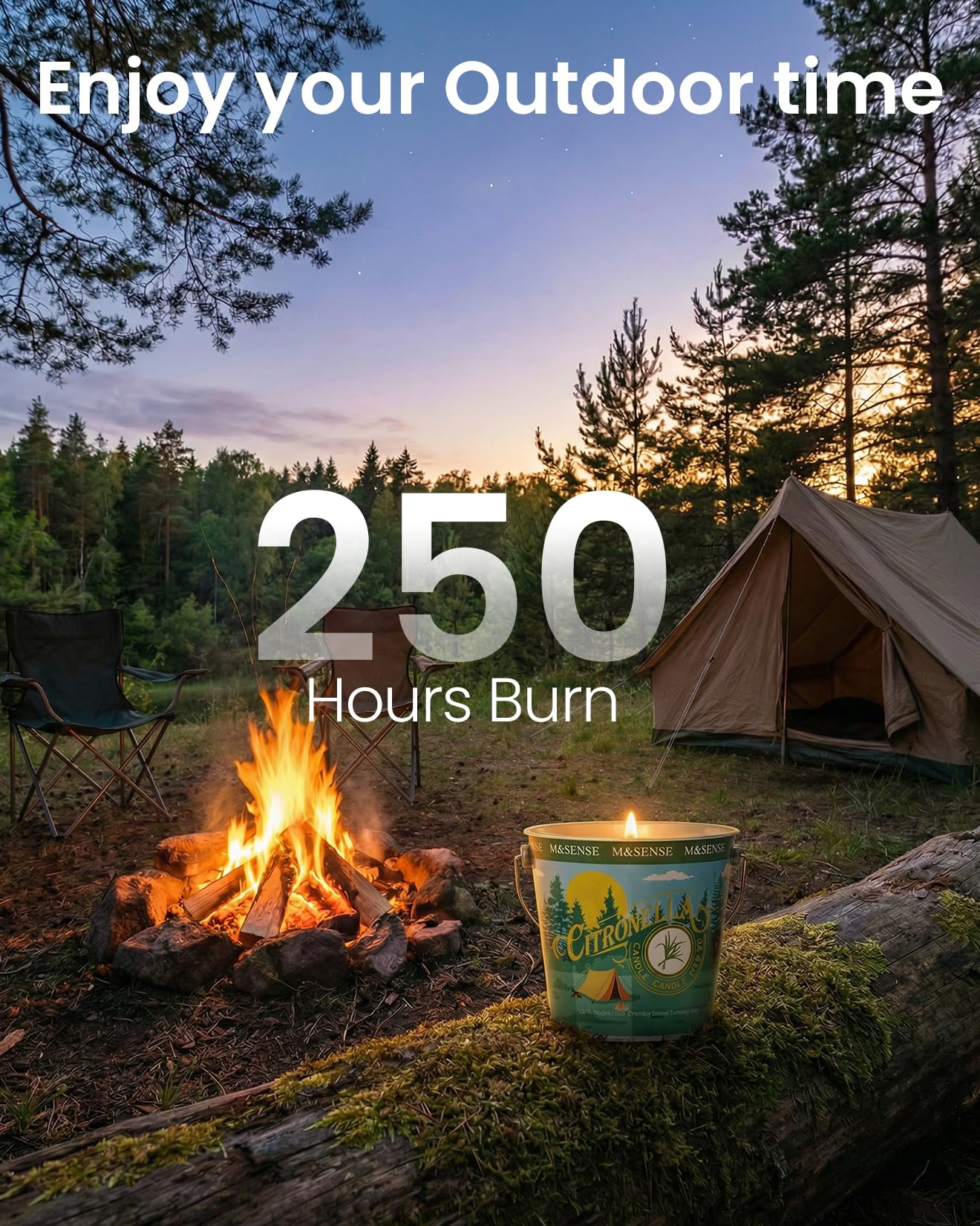 M&SENSE Citronella Candles Outdoor, 250 Hours Burn Natural Citronella Oil Soy Candle for Patio Camping, 40 oz Large Long Lasting Lemongrass Summer Candles for Indoor Home Scented