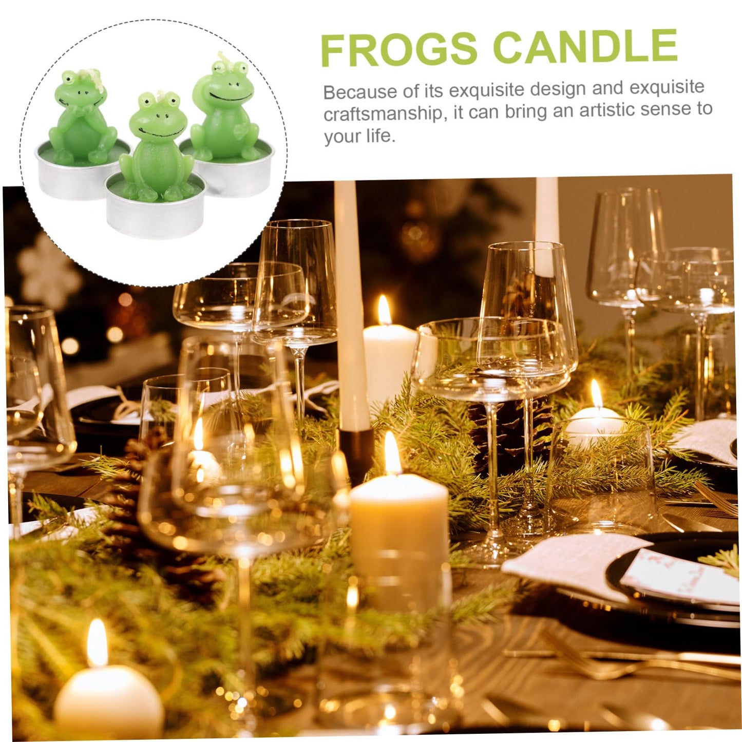 Amosfun 6pcs Frog Shaped Tabletop Candles Cute Animal Decor for Home Unique Desktop Candles for Festive Ambiance for Holidays and Special Occasions