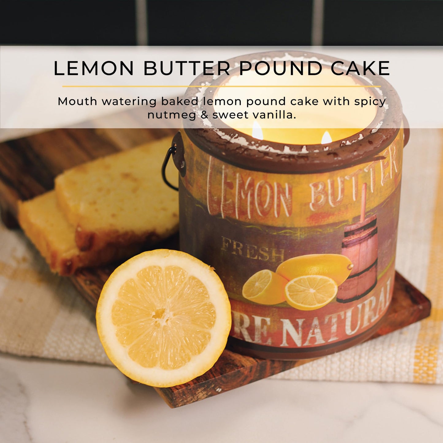 A CHEERFUL GIVER 95hr 20oz Scented Candle - Lemon Butter - Multi-Wick Glass Candle - Gifts For Men and Women