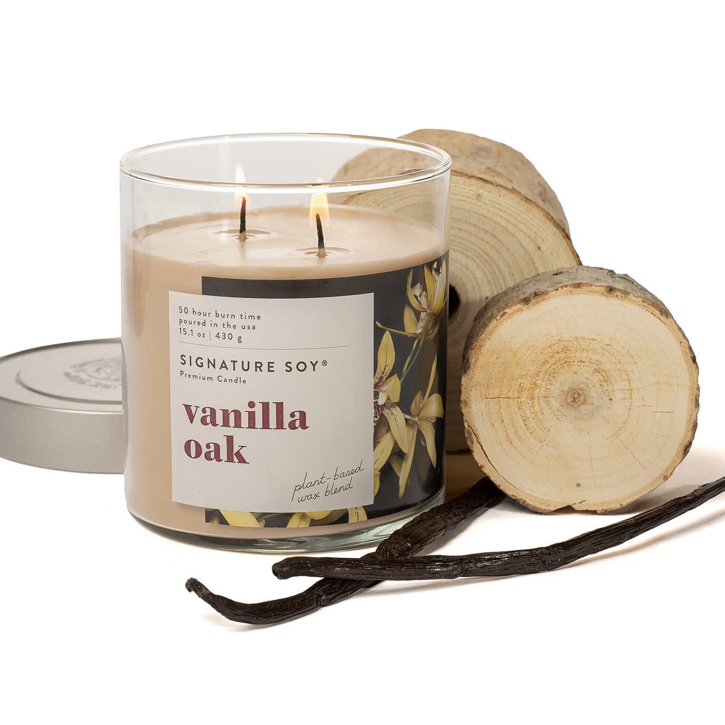 Signature Soy Lidded Vanilla Oak Scented Candle Large Jar