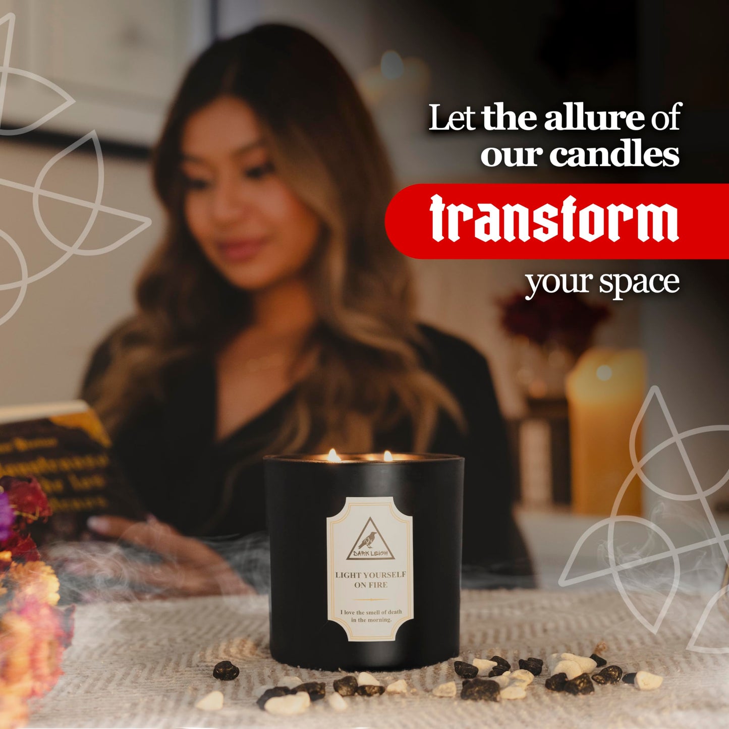 Dark Leigh Funny Candle - Black Amber Scented Soy Candles Home Decor Gifts, Unique Sarcastic Humor Gift Ideas for Women Men Coworker Christmas White Elephant, Quirky Romantic Cute Wife Girlfriend