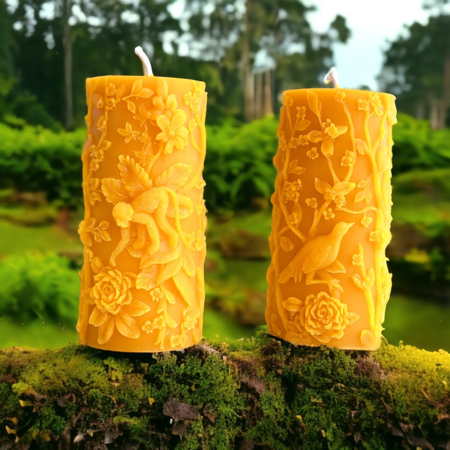 Animal Beeswax Candle | Jungle Baby Shower | Carved Candles | Unique Candles | Monkey Nature Decor | Nature Lover Gift | Tropical Gifts Bird