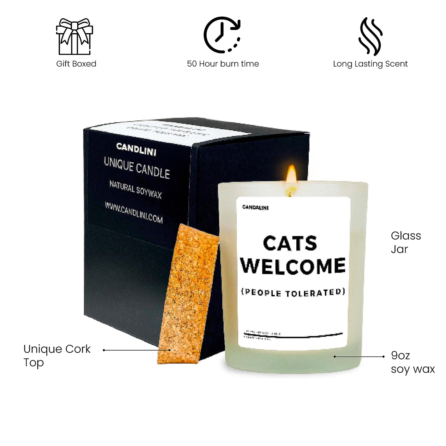 Cat Mom Candle Gift Box | Vanilla Scented Soy Wax Candle | Perfect for Women's Birthday or Anniversary