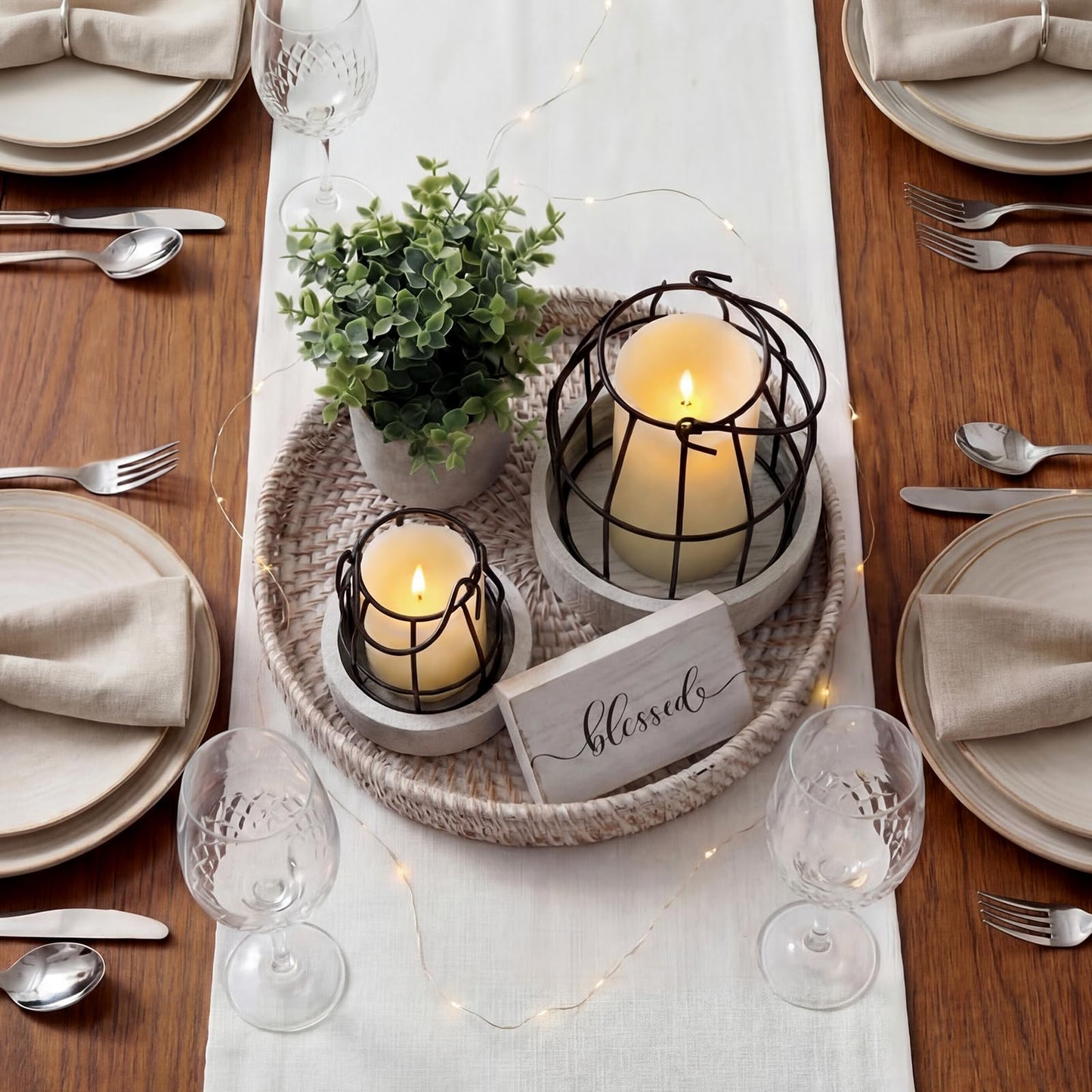 Mumufy Modern Rustic Farmhouse Candle Lantern Set of 5 (Candles are Not Included), Decorative Lanterns for Living Room Table Centerpieces Fireplace Mantle Modern Home Decor(Small,Black, White)