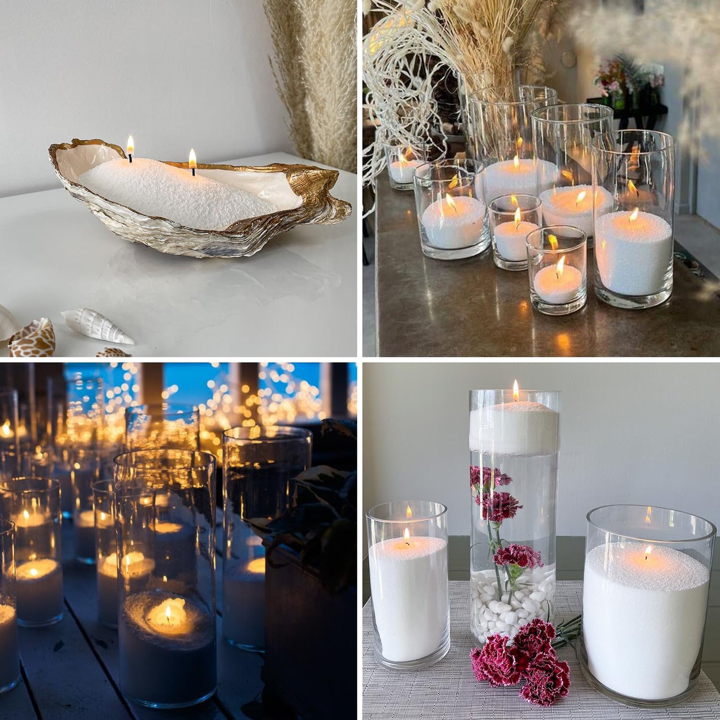 CLTNIKET 10LB Natural Pearled Candle Making Kit with 100 Cotton Wicks, Reusable and Refillable Pearled Candles for DIY Sand Candle Making