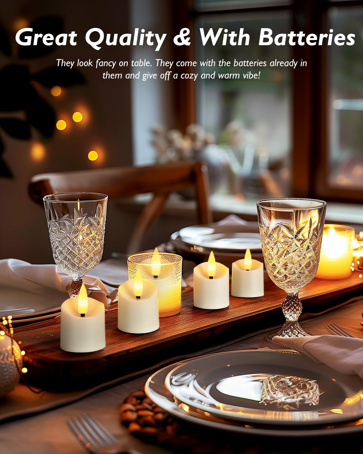 Homemory 12Pack 400+ Hour Remote Control Candles, 2/4/6/8H Timer LED Votive Candles, Battery Operated Tea Lights in Warm White for Outdoor, Table, Wedding, Christmas (White, Batteries Included)