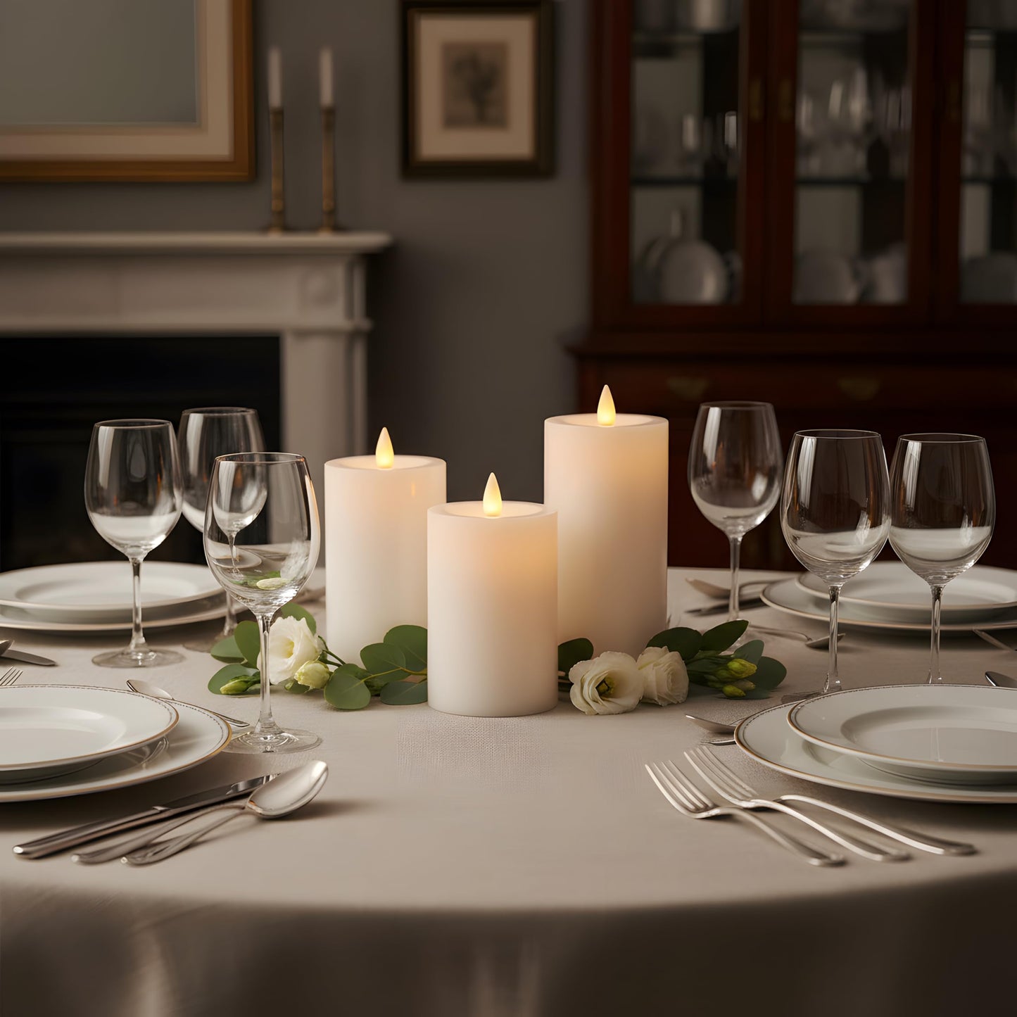 CozierGlow Flameless Pillar Candles Flickering with Remote Timer, Battery Operated LED Candles Up to 400 Hours, 3D Moving Flame Real Wax Candles, Set of 3, D3 x H4, 5", 6",Remote Included(Ivory)