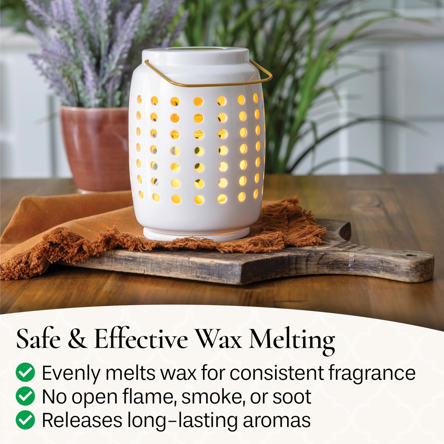 Candle Warmers Etc. Chelsea Lantern Canopy Illumination Warmer – Use with Any Wax Melts