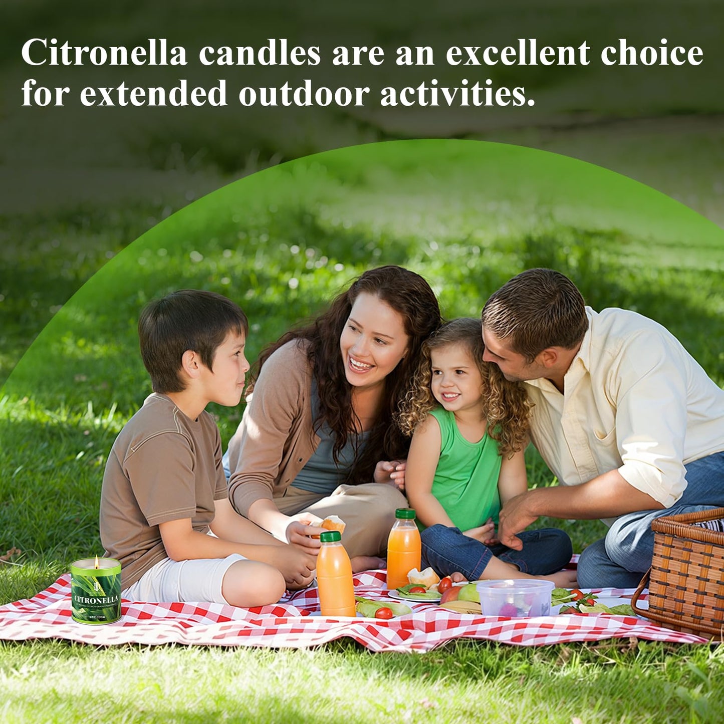 Citronella Candle Outdoor 2 Pack, 9oz Citronella Scented Candles for Outdoor Camping Patio, Natural Soy Wax with Essential Oils Non Toxic Candles, Summer Gifts for Outside Backyard Garden Picnic