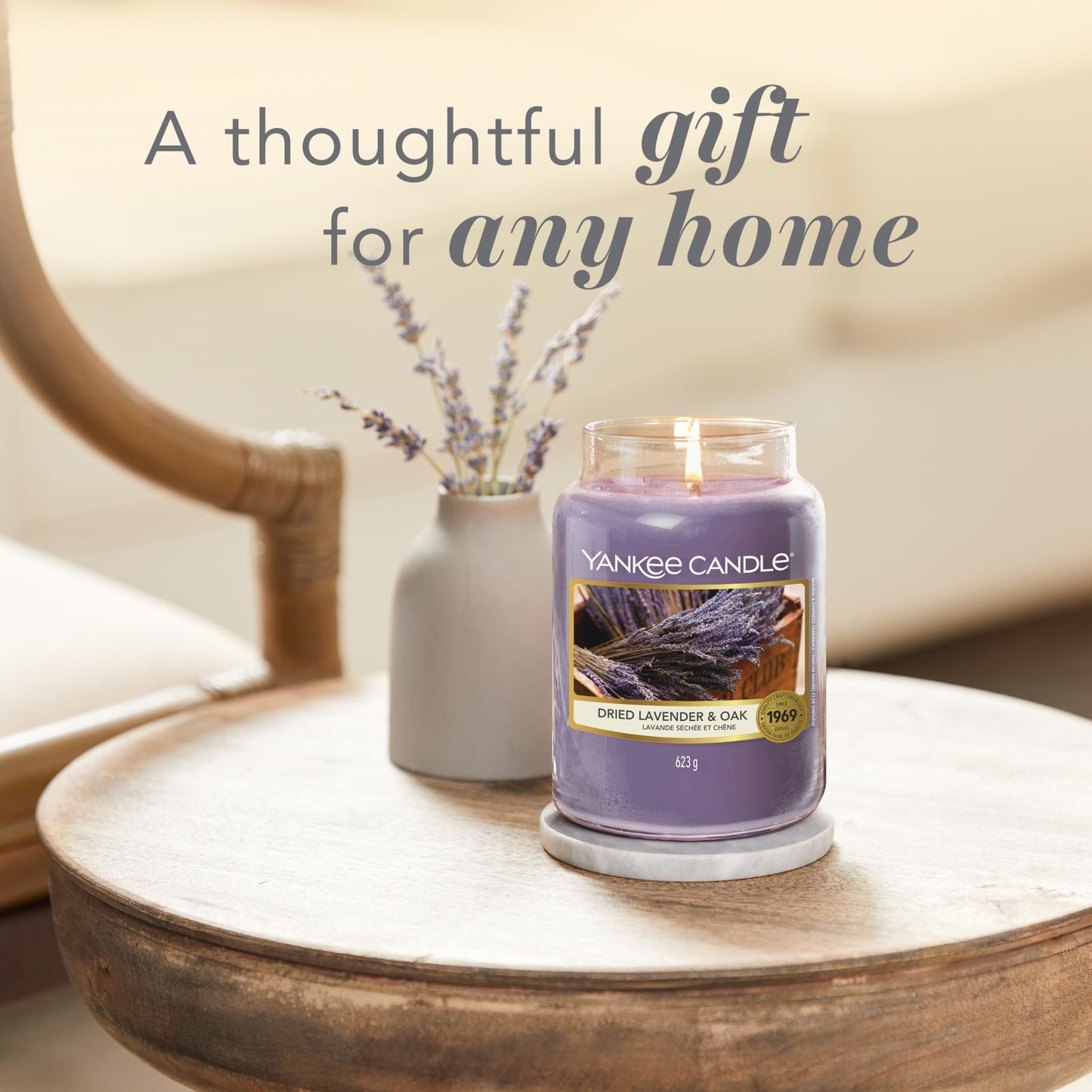 Yankee Candle Scented Candle | Lavendar & Oak Large Jar | Long Burning Candles: up to 150 Hours | Perfect Gifts for Women