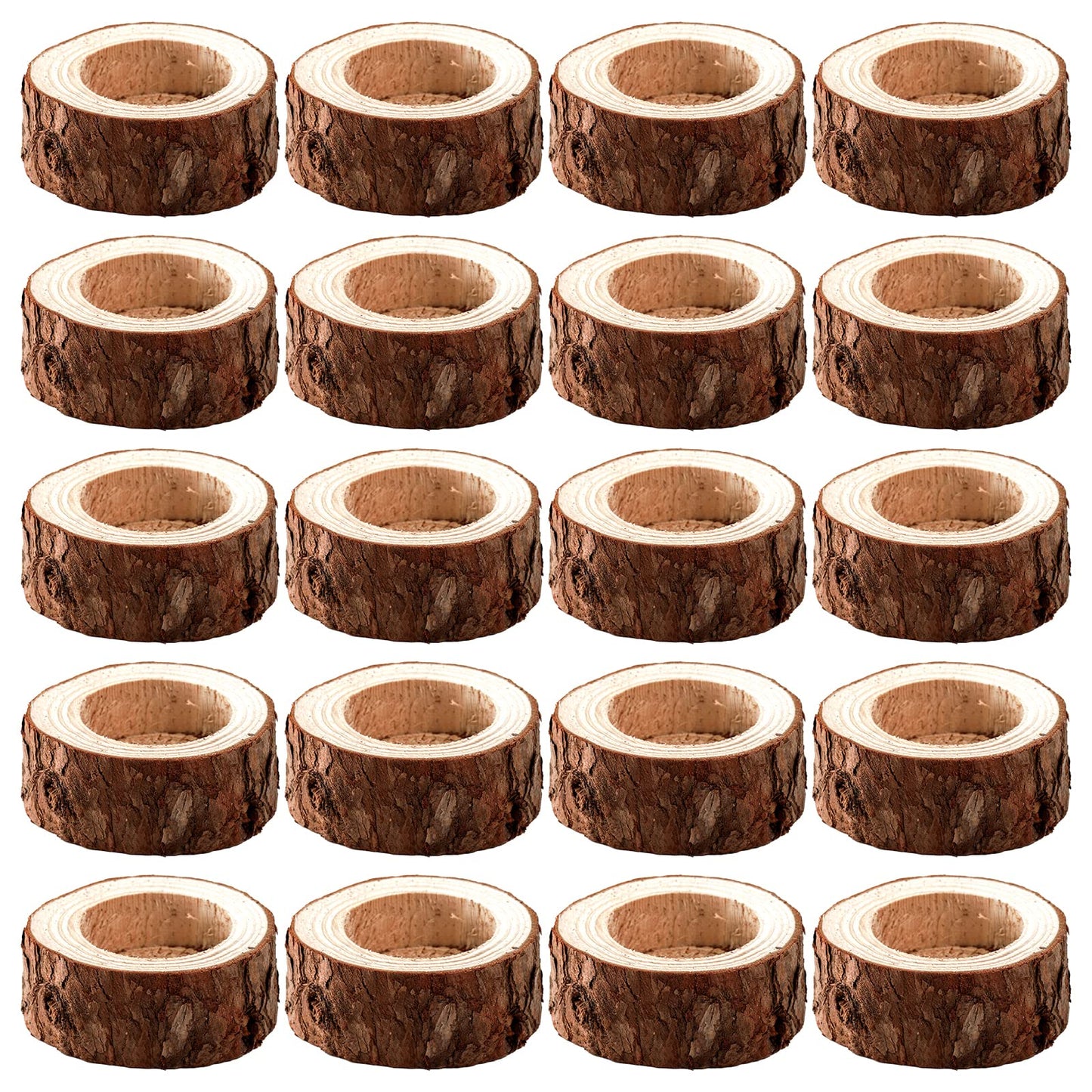 Lawei 20 Pack Wooden Tealight Candle Holder, Wood Votive Tealight Holder Tealight Candlestick for Wedding Party Birthday Holiday Decoration