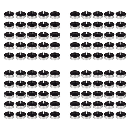 Mega Candles 100 pcs Unscented Black Tea Lights Candles, Pressed Wax Candle 3.5 Hour Burn Time, Home Décor, Wedding Receptions, Occasions, Festivities, Events, Meditations, Spa, Prayers, Vigil