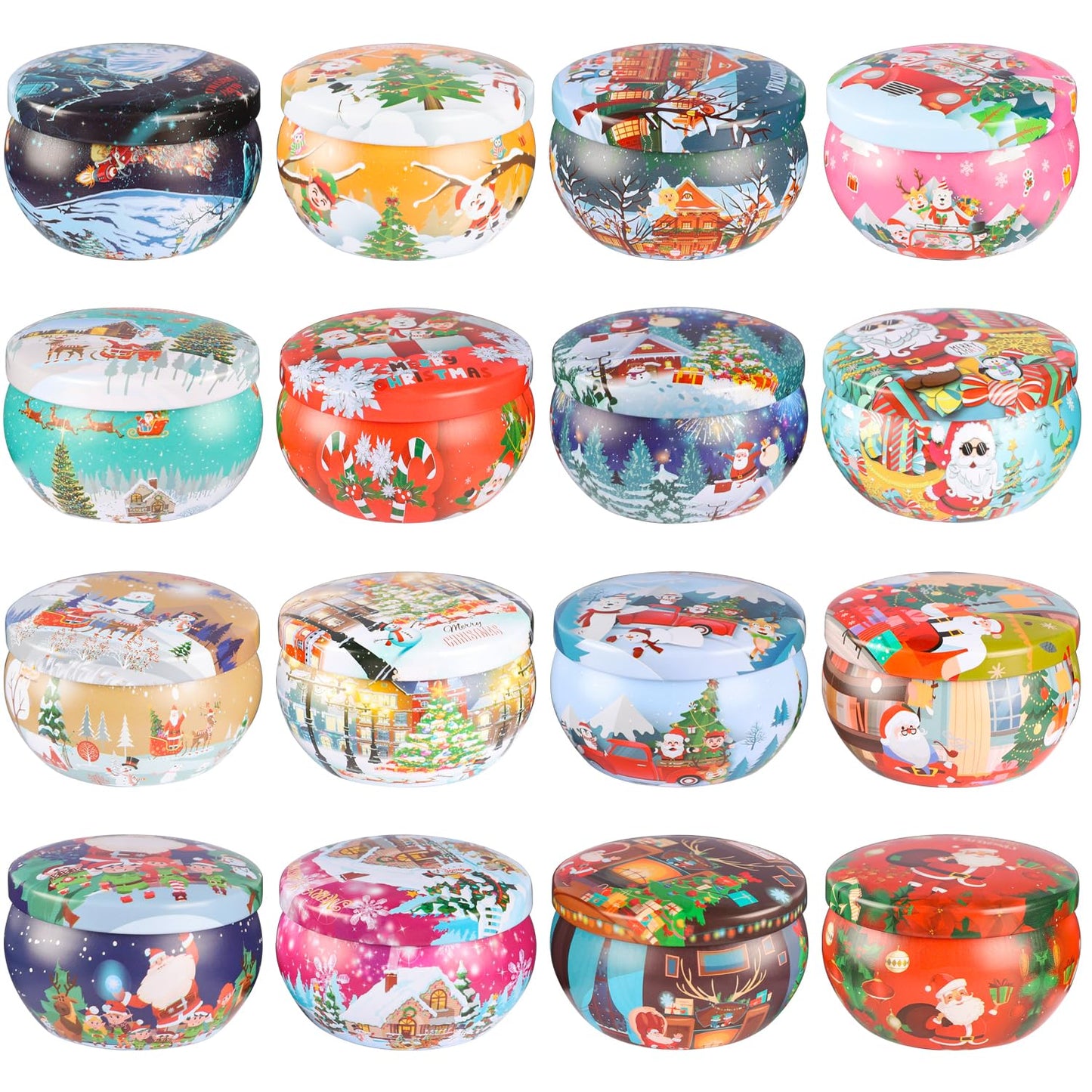 Pliadvbu 16Pack Christmas Candles Gift Set, Long Lasting Burning Natural Soy Wax 2.5oz Scented Candles with Essential Oils for Home Scented, Thanksgiving Birthday Gift Christmas