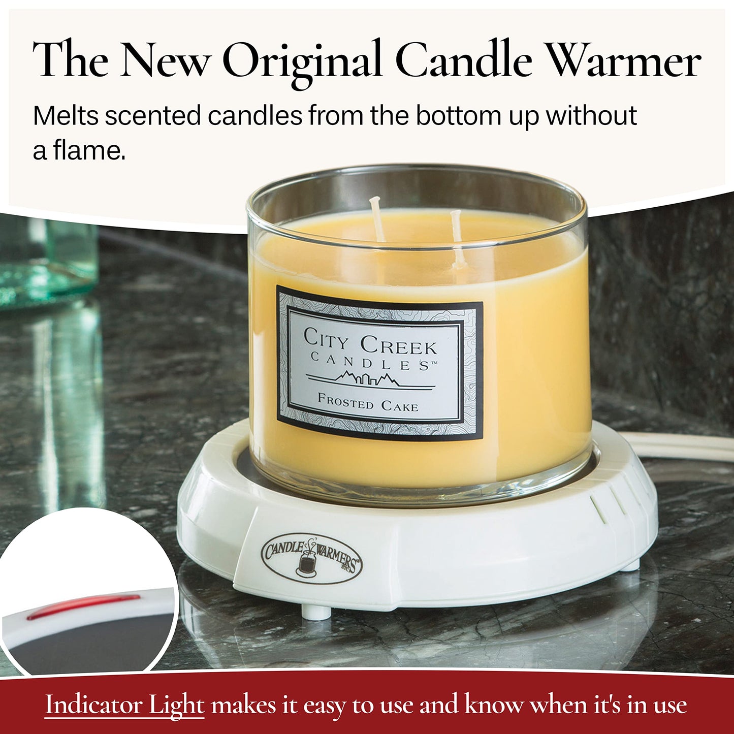 Candle Warmers Etc. Original Candle Warmer Plate (White, Plug-in) – Electric Candle Wax Melter Plate for jar Candles