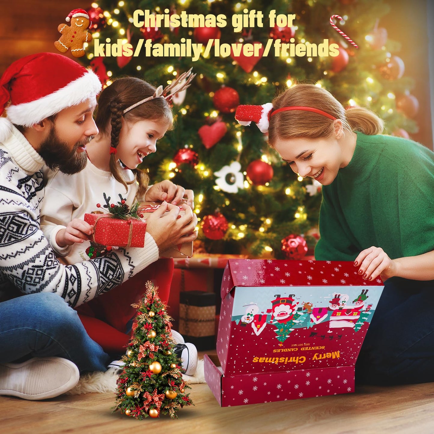 Christmas Candles Gift Set for Women, 3.5 oz Soy Scented Candles for Home Aromatherapy, 6 Pack