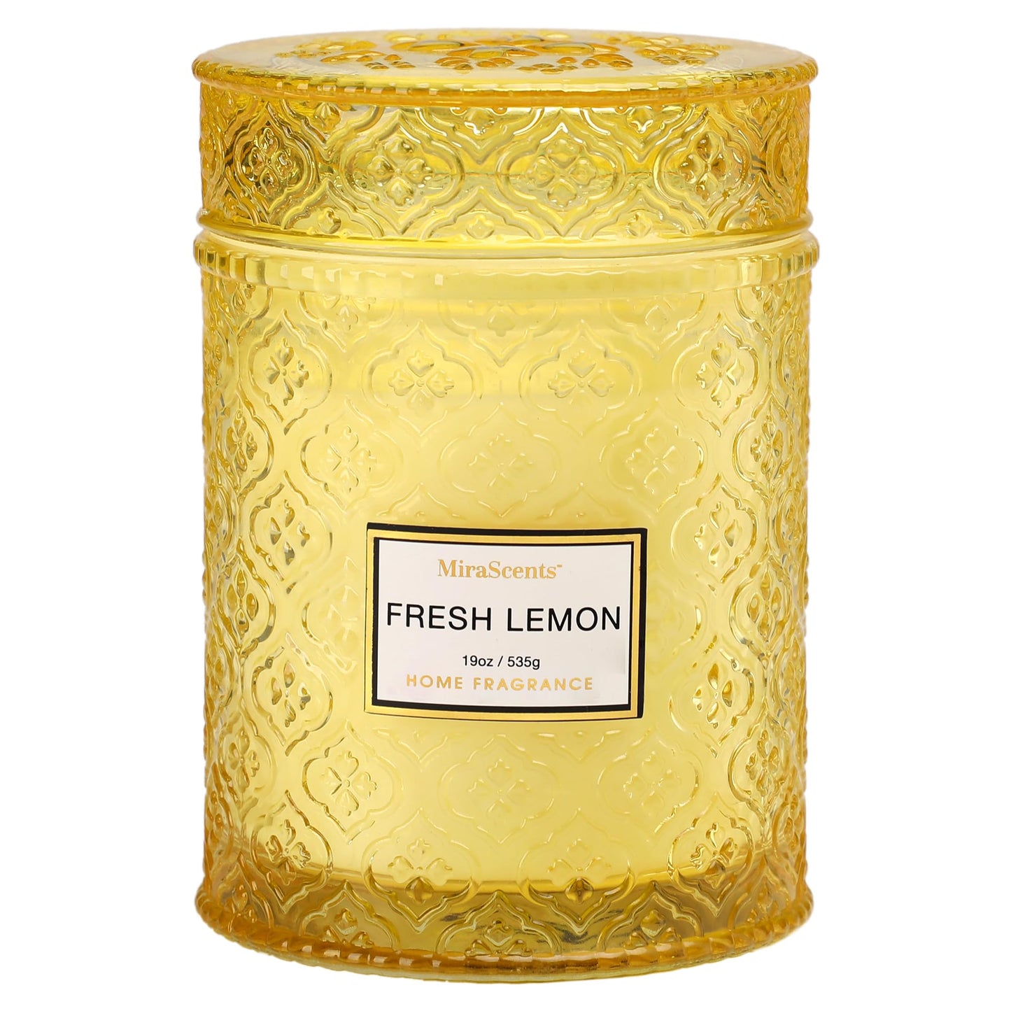 Lemon Scented Candles, 19oz Aromatherapy Candles Gifts for Women, Yellow Luxury Large Decorative Candles in Glass, Natural Soy Wax for Home