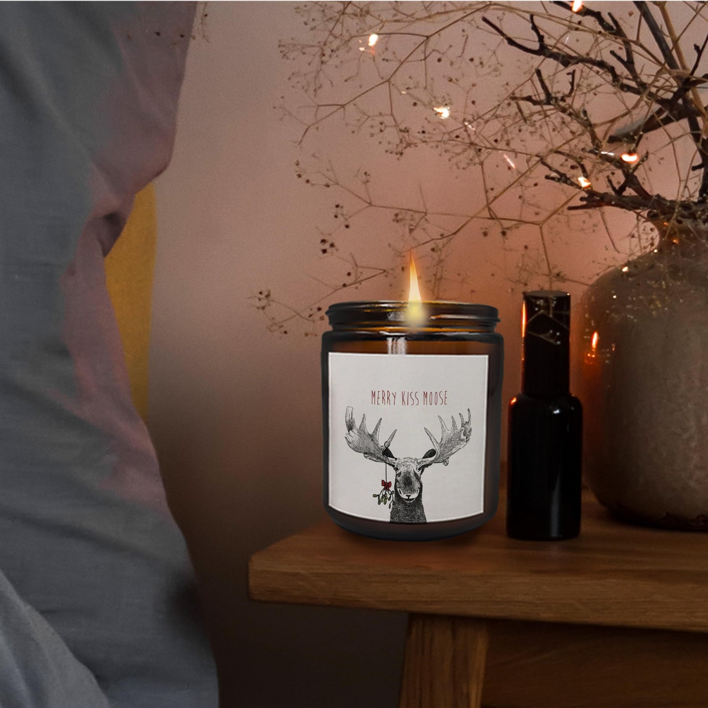Mancheng-zi Moose Christmas Candles Scented, Merry Christmas Small Candles Gifts for Women