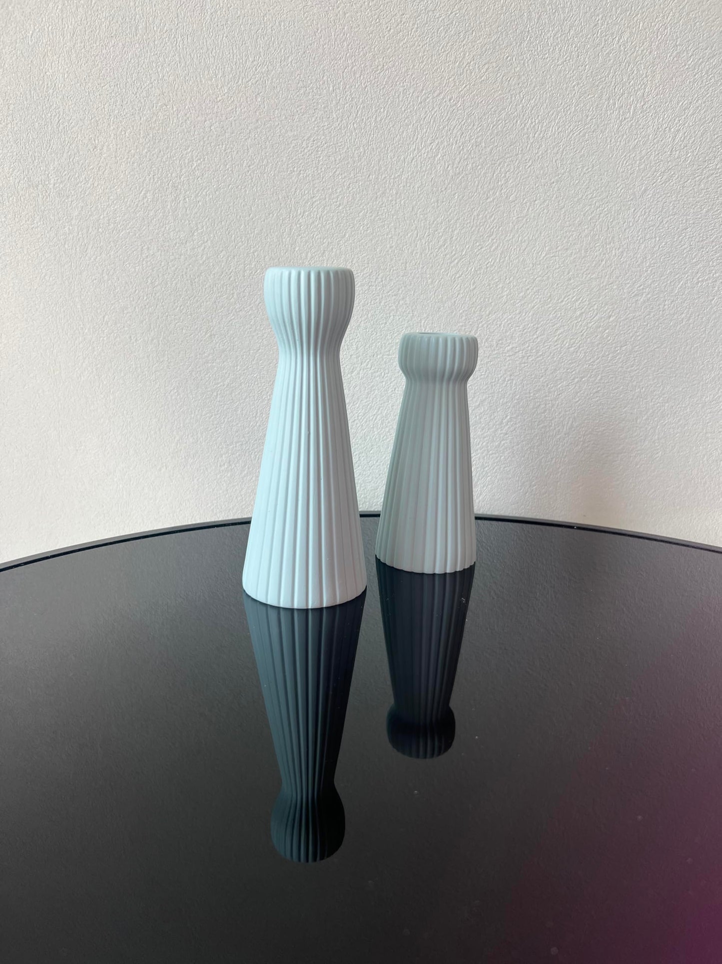 SCBLOOM Taper Candle Holders for Candlesticks Ceramic Candle Stick Candle Holder- Set of 2 Decorative Candle Stand for Wedding Decor,Dinner Party and Table Centerpieces,Housewarming Gift Blue