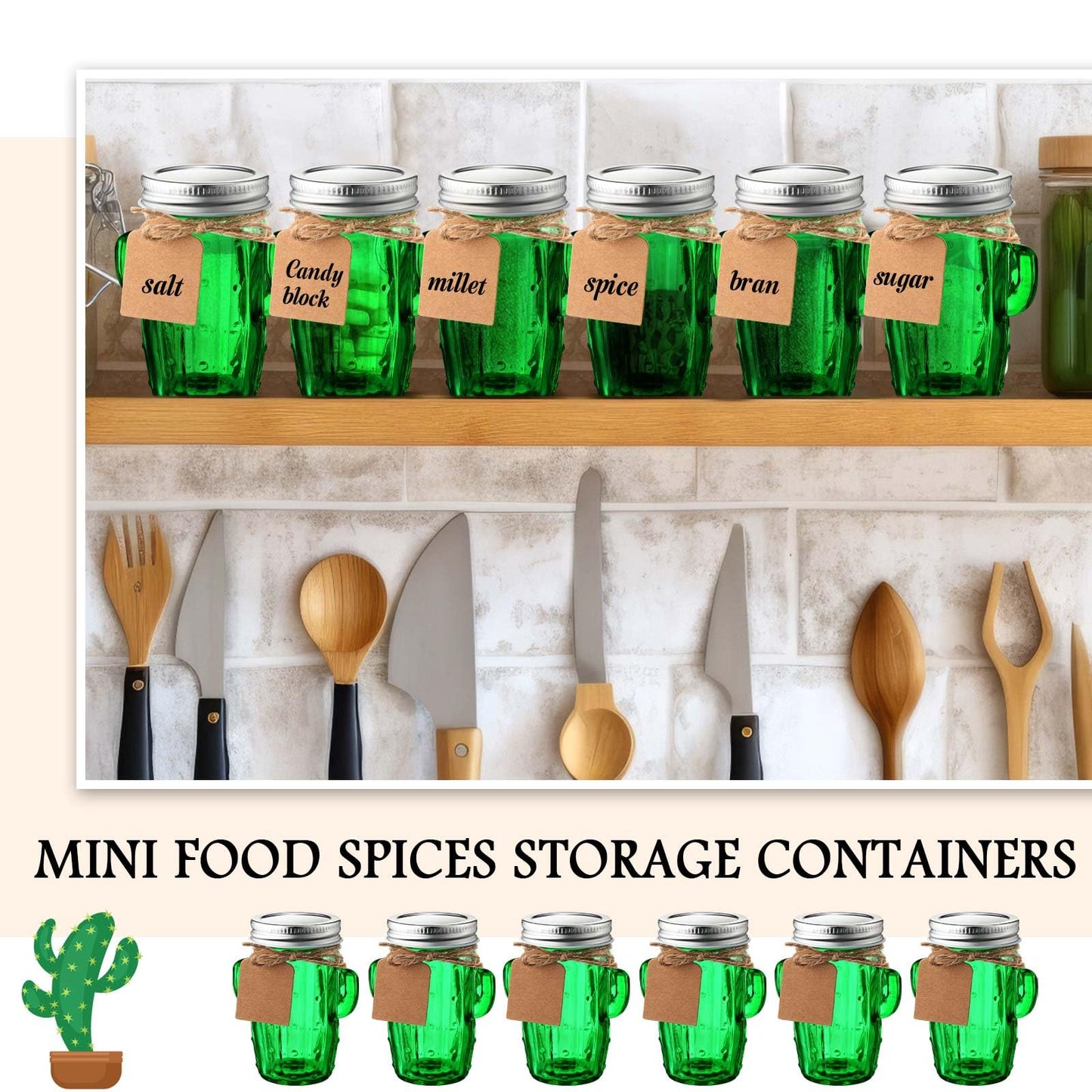 Maxcheck 24 Sets 3oz Cactus Mason Jars Shot Glasses with 24pcs Shot Glasses 24pcs Silver Lids 30pcs Straw, Glass Cactus Decor Favor Jars for Weddings, Decoration Parties DIY Drink Dessert Candle Craft