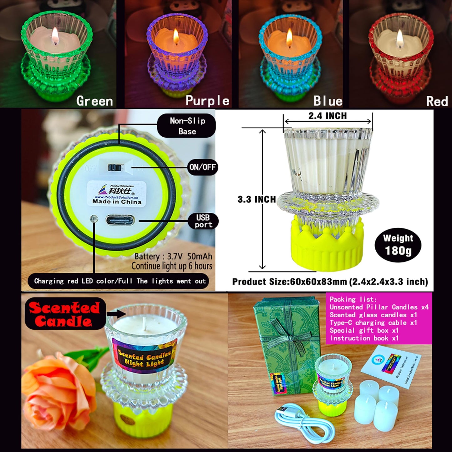 Scented Candles for Women,Natural Organic Soy Wax,Long Lasting Soy Aromatherapy Candle Set,Perfect for Meditation & Romantic Evenings,Especial Gifts for Friends Home Bedroom Decoration