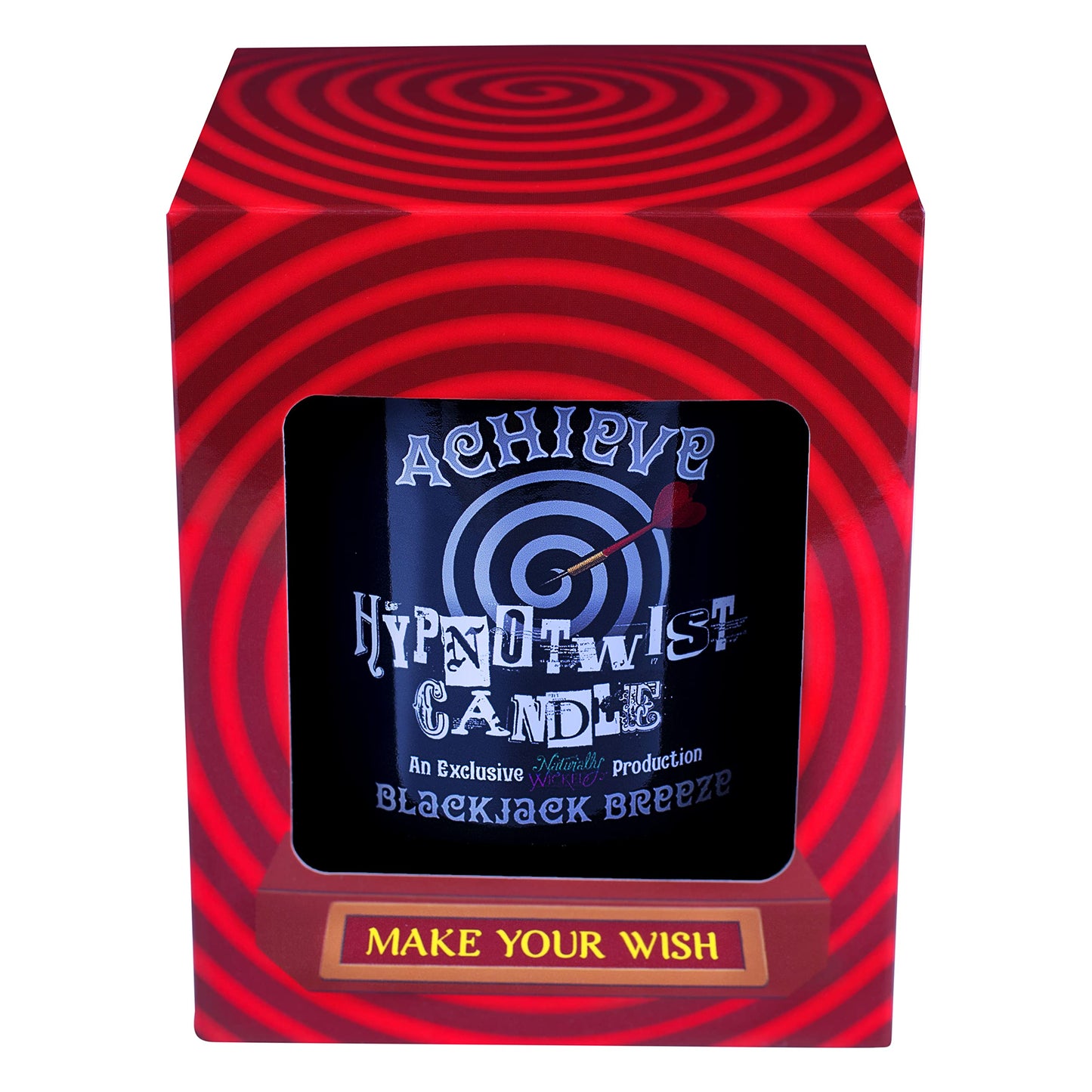 Naturally Wicked Hypnotwist Achieve Candle | Hypnotic Crystal Spell Candle | Inc Crystal Spinning Top