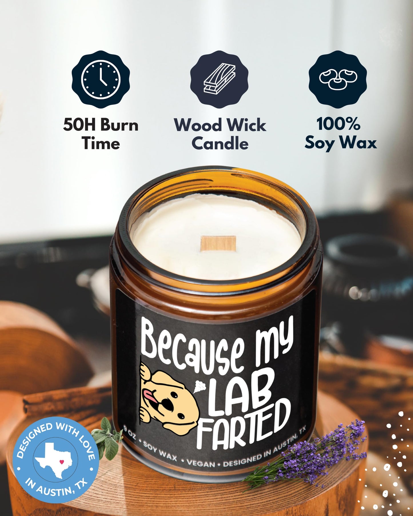 Funny Lab Candle, Labrador Retriever Gifts for Women and Men, Unique Funny Lab-Themed Gift Ideas, Best Present for Pet Lovers, Perfect Present for Dog Mom and Dog Dad, Birthday, Christmas, Gift-Ready