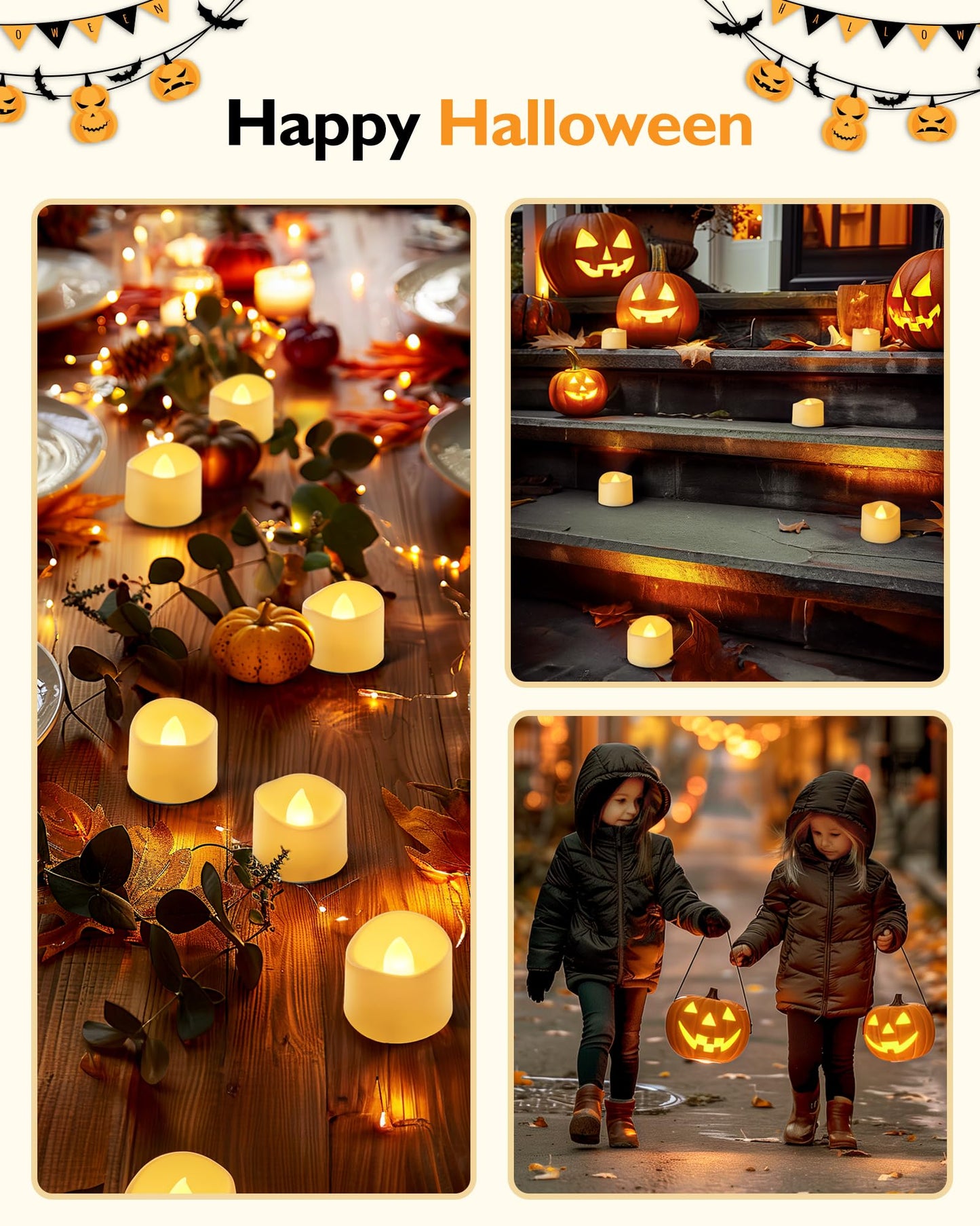 Homemory 24pcs Remote Timer LED Tea Lights Candles, 400+Hours Flickering Flameless Battery Operated Votive Candles for Tabletop Lighting, Centerpieces Decor, Holiday Decor