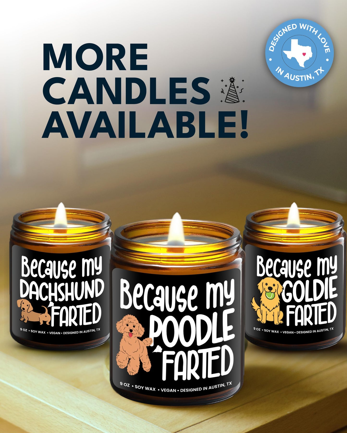 Funny Poodle Candle, Poodle Gifts for Women and Men, Unique Funny Pet-Themed Gift Ideas for Her, Best Present for Pet Lovers, Perfect Present for Dog Mom and Dog Dad, Birthday, Christmas, Gift-Ready