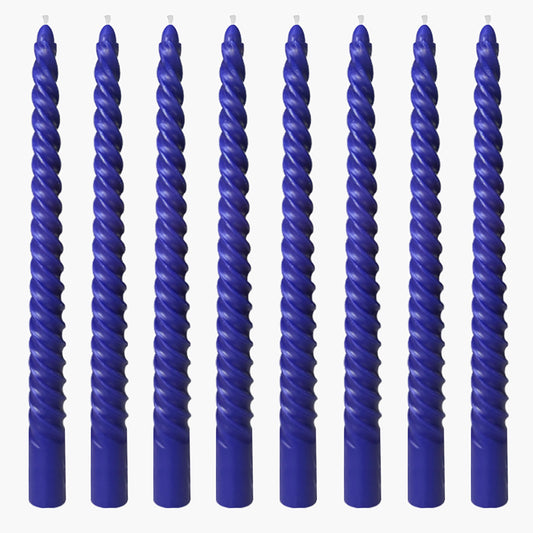 8 Pack 10 Inch Future Dusk Spiral Taper Candle Set, 7/8 Inch Unscented Driples Candlesticks for Home Decoration, 6-7 Hours Burn