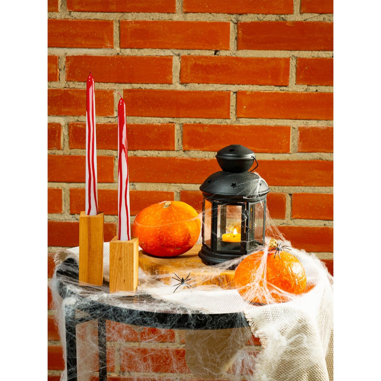 CANDWAX 10 inch Taper Candles Set of 12 - Dripless Candlesticks Burning for 8 Hours - No Drip Tapered Candles Ideal as Halloween Decor - Blood White
