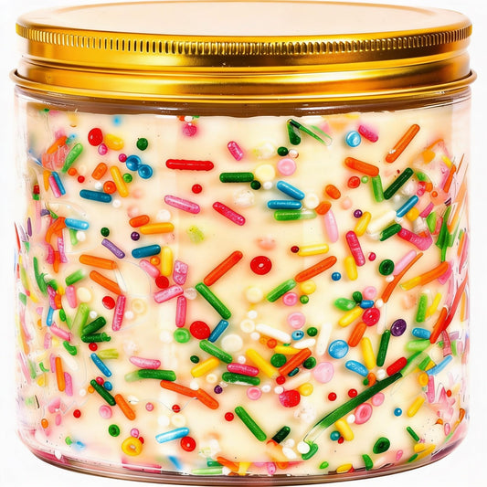 Viyffo Birthday Candles – Caramel & Vanilla Cupcake Scented Candle, 18oz Large Non Toxic Soy Candle, Decorative Colorful Jar Candle, Birthday Gift for Women, Mom & Sisters, Yourself, Friends