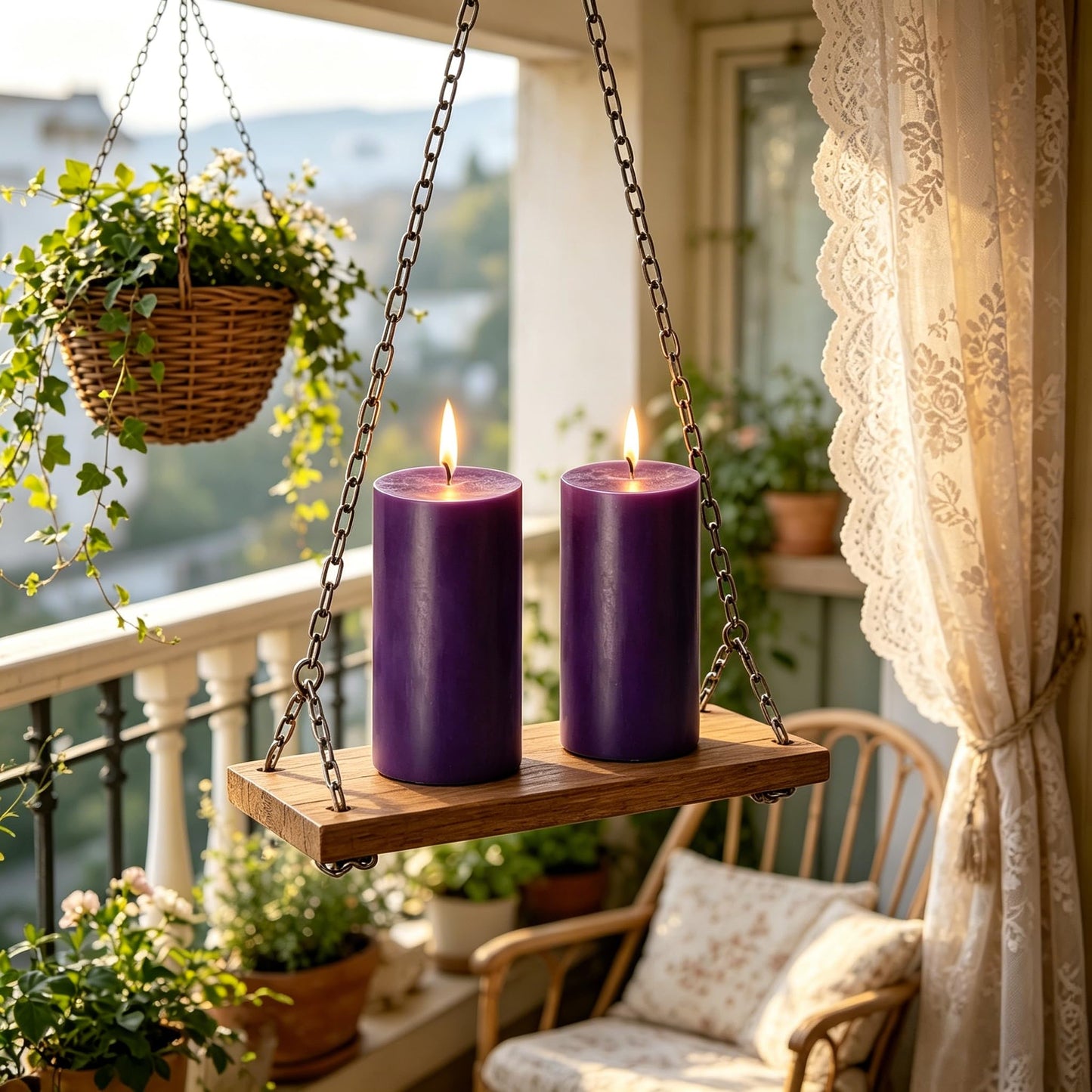 2 Pack 3x6 Inch Royal Purple Unscented Pillar Candles - 70 Hour Long Burning Dripless Smokeless Candles for Home Decor