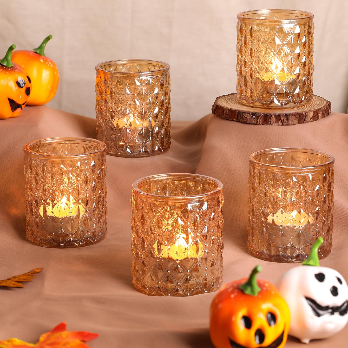 MATAHUM 12 Pcs Large Votive Candle Holders 2.8 * 3.2inch Gold Tea Light Candle Holders Glass Candle Holder for Bridal Shower, Wedding, Table Centerpiece, Party, Home Decor