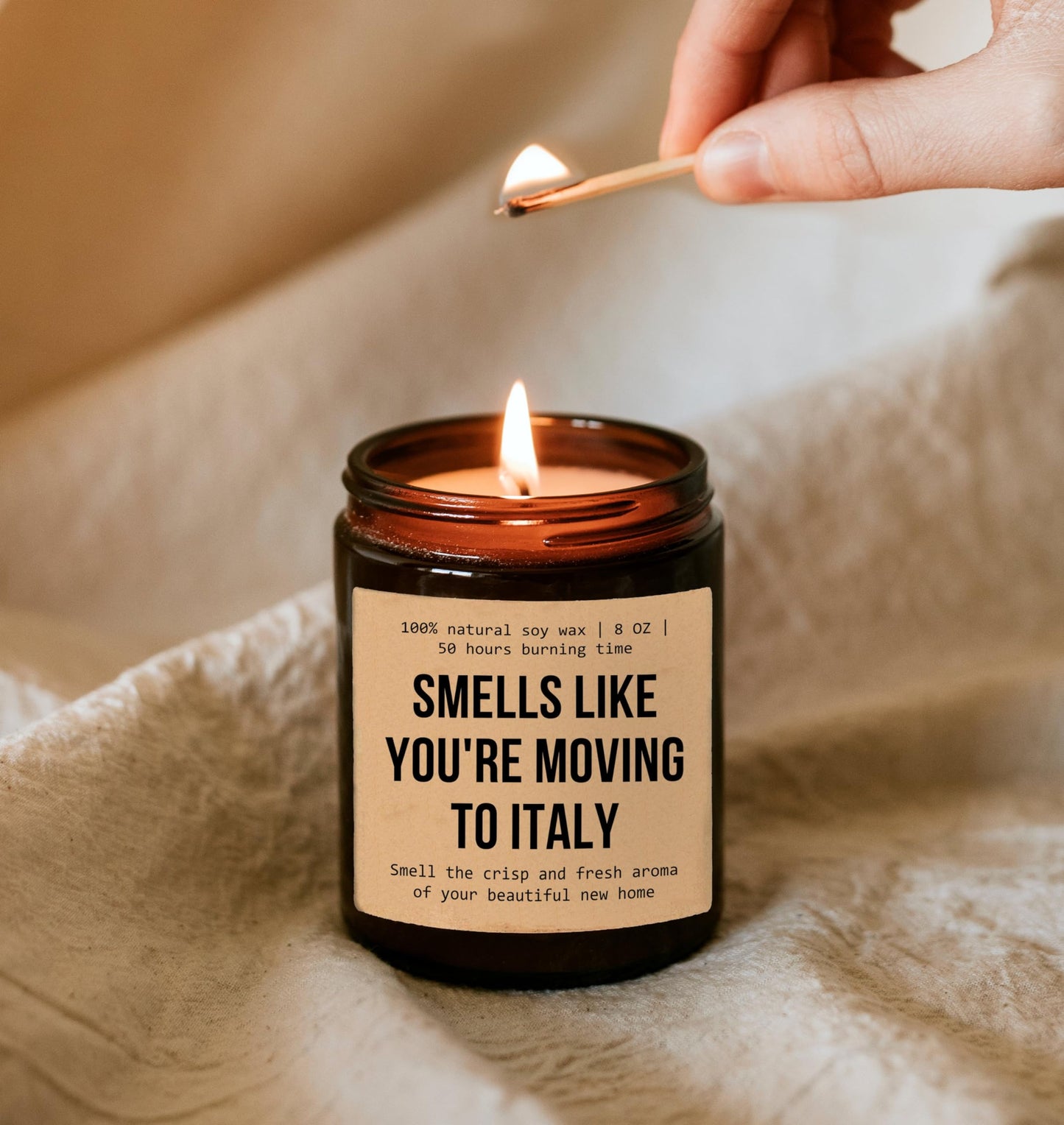 Emily Gift Italian Scented Soy Jar Candle - 8oz, 50hr Burn Time, Modern Design, Stress Relief, Home Fragrance